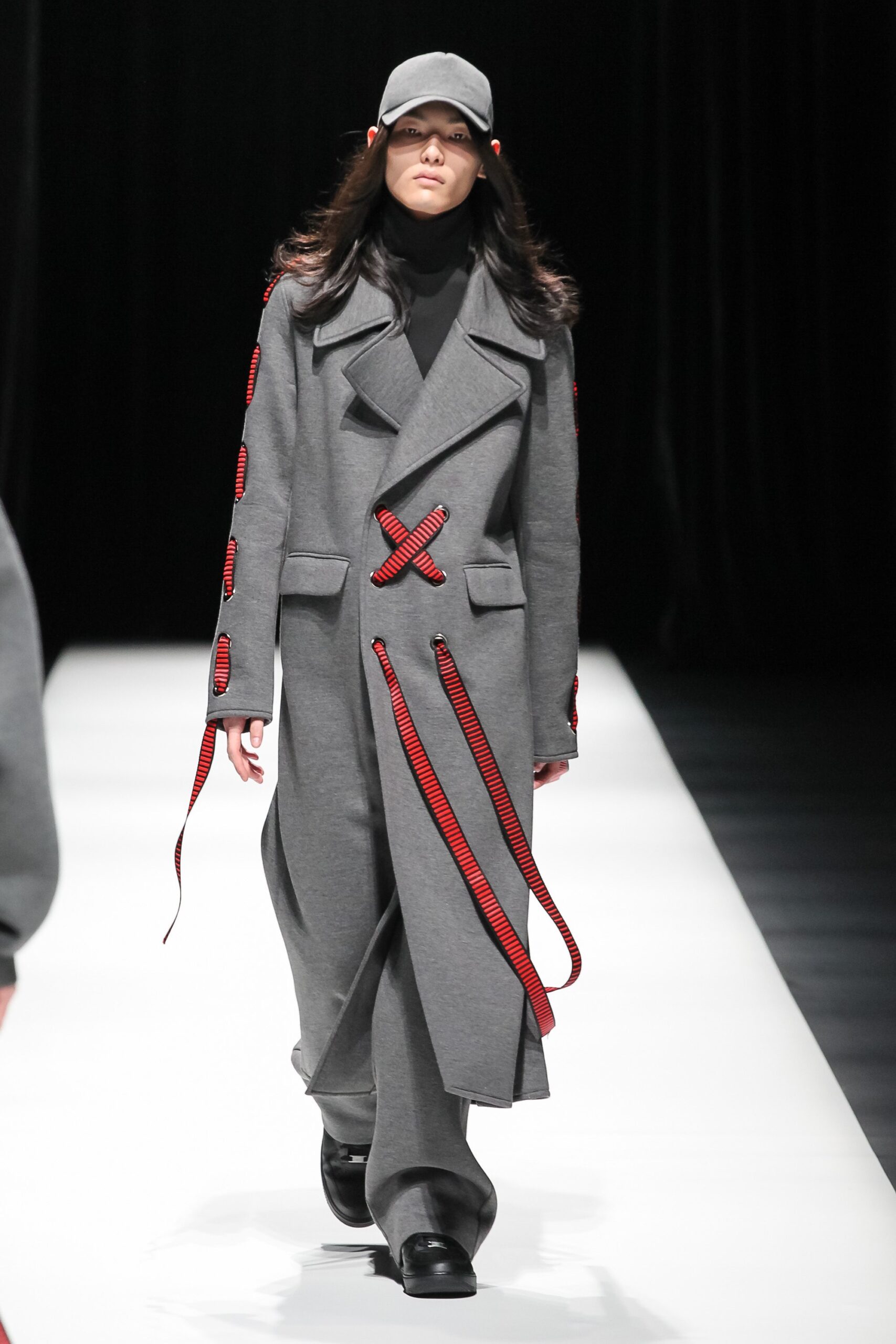 gray wool relaxed coat and pants