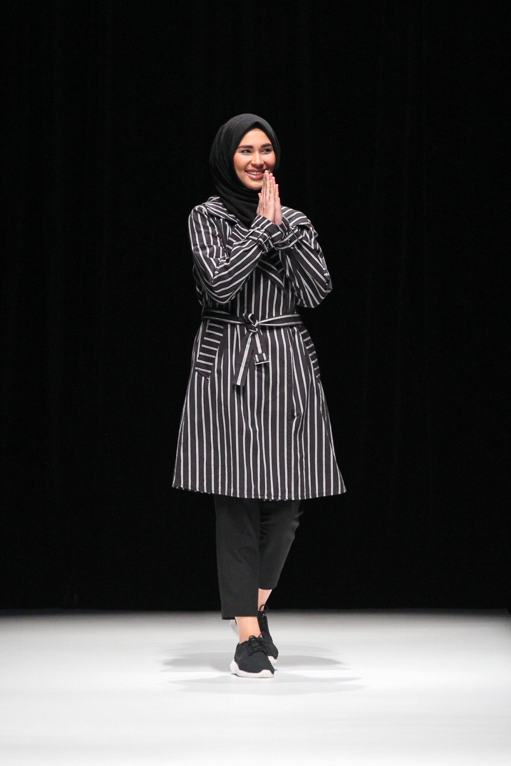 black and white striped coat
