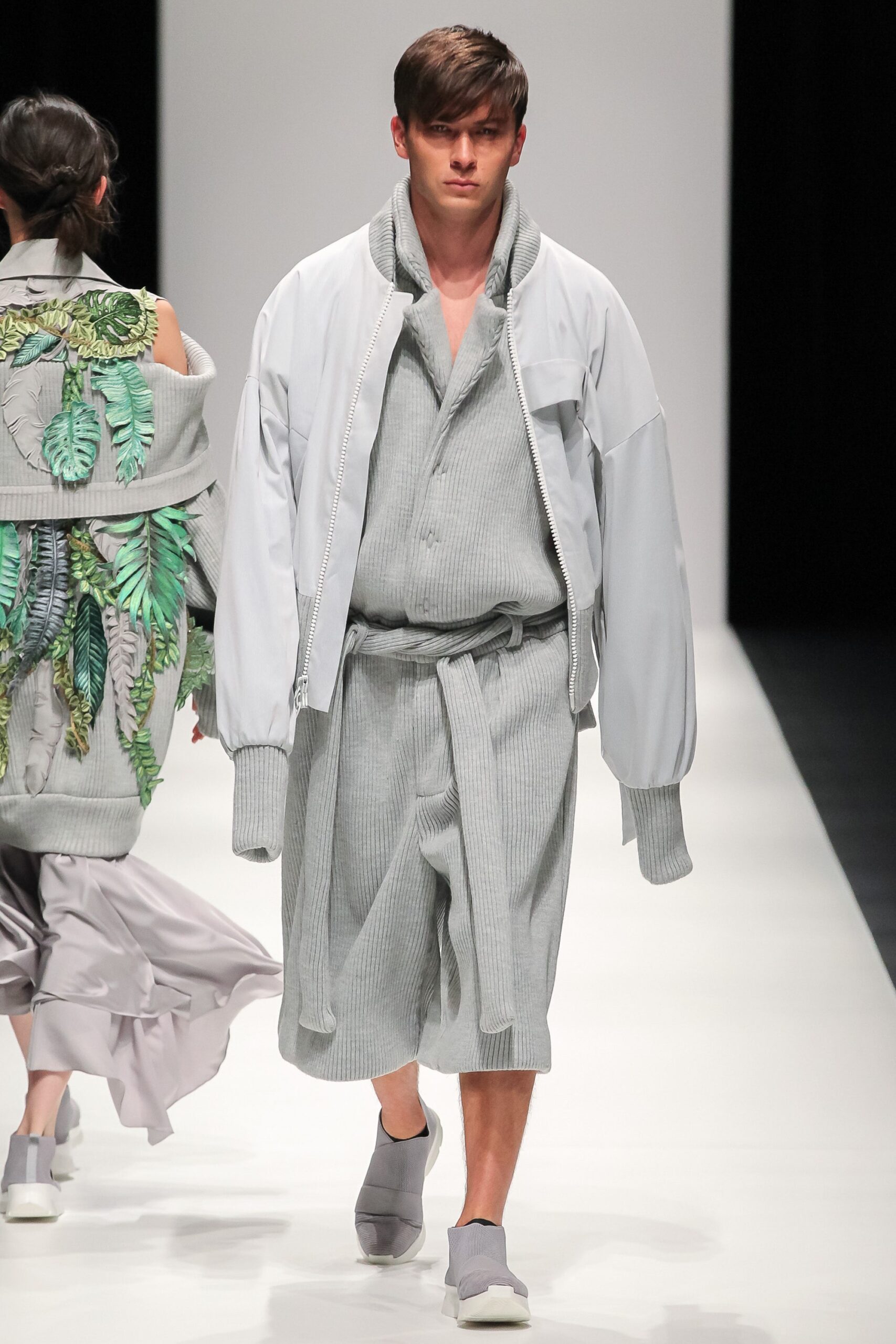 gray relaxed jacket and pants