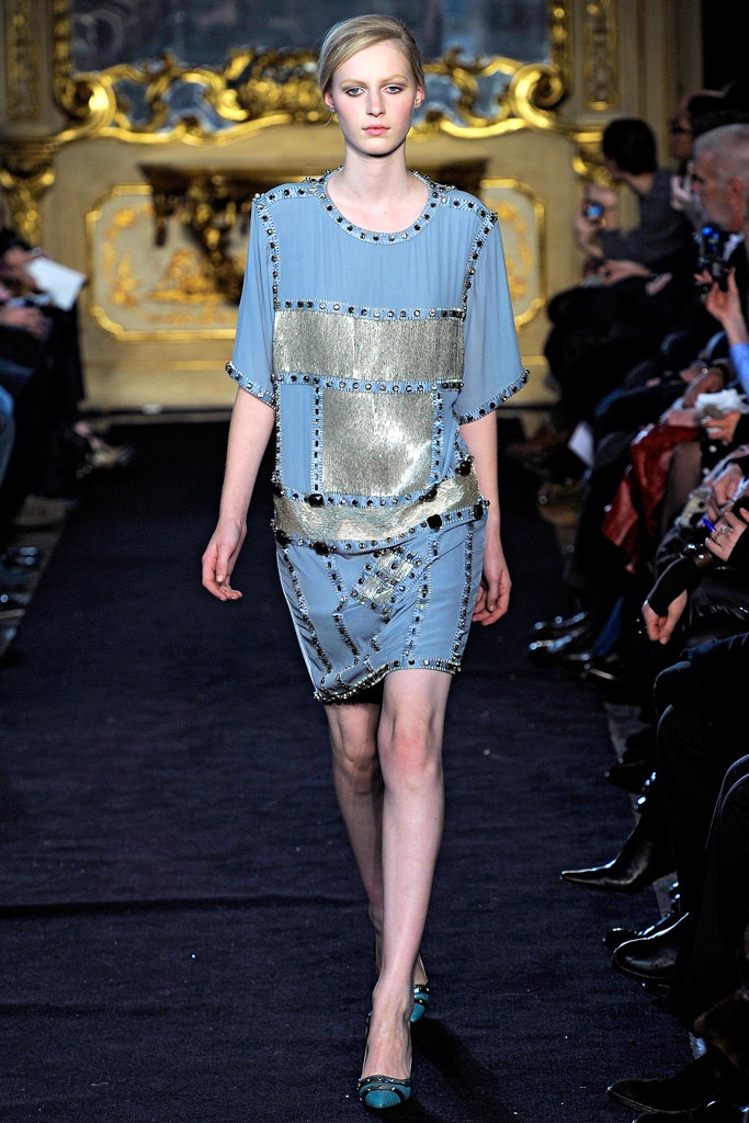 blue silk fitted mini dress