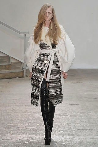 white wool long-sleeve collared oversized belted coat