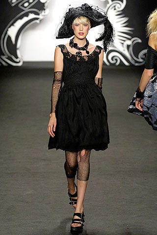 black mini dress with hat