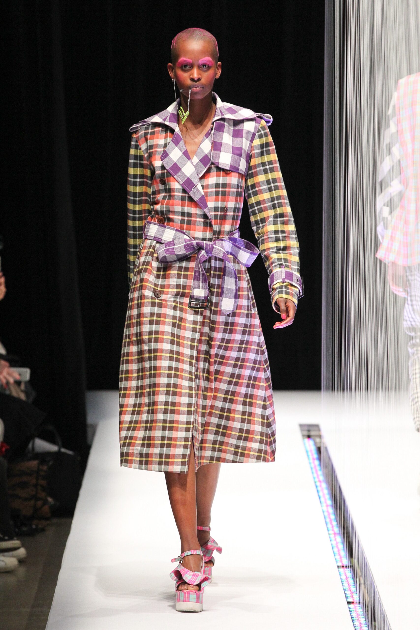 multi-colored checked coat