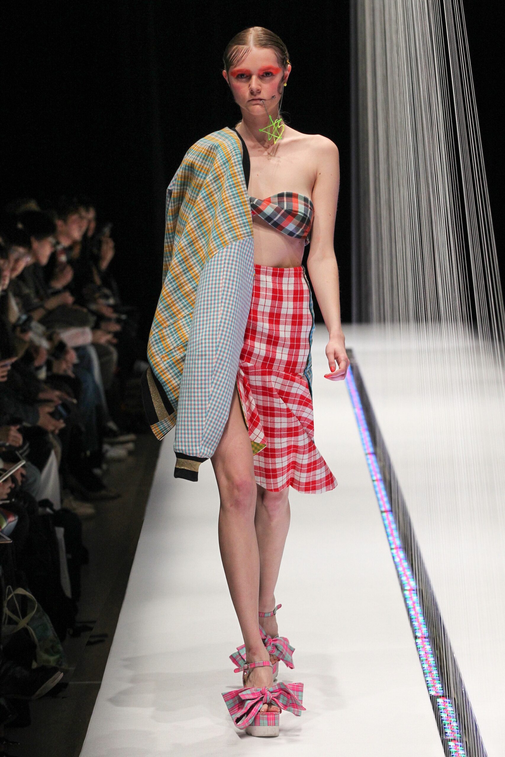 multi-colored checked outfit
