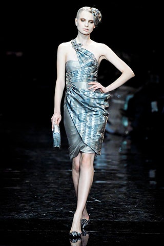 blue silk asymmetric mini dress