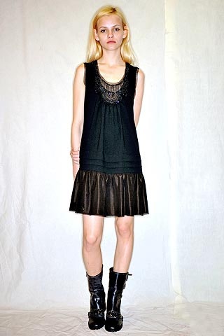 black mini dress with boots