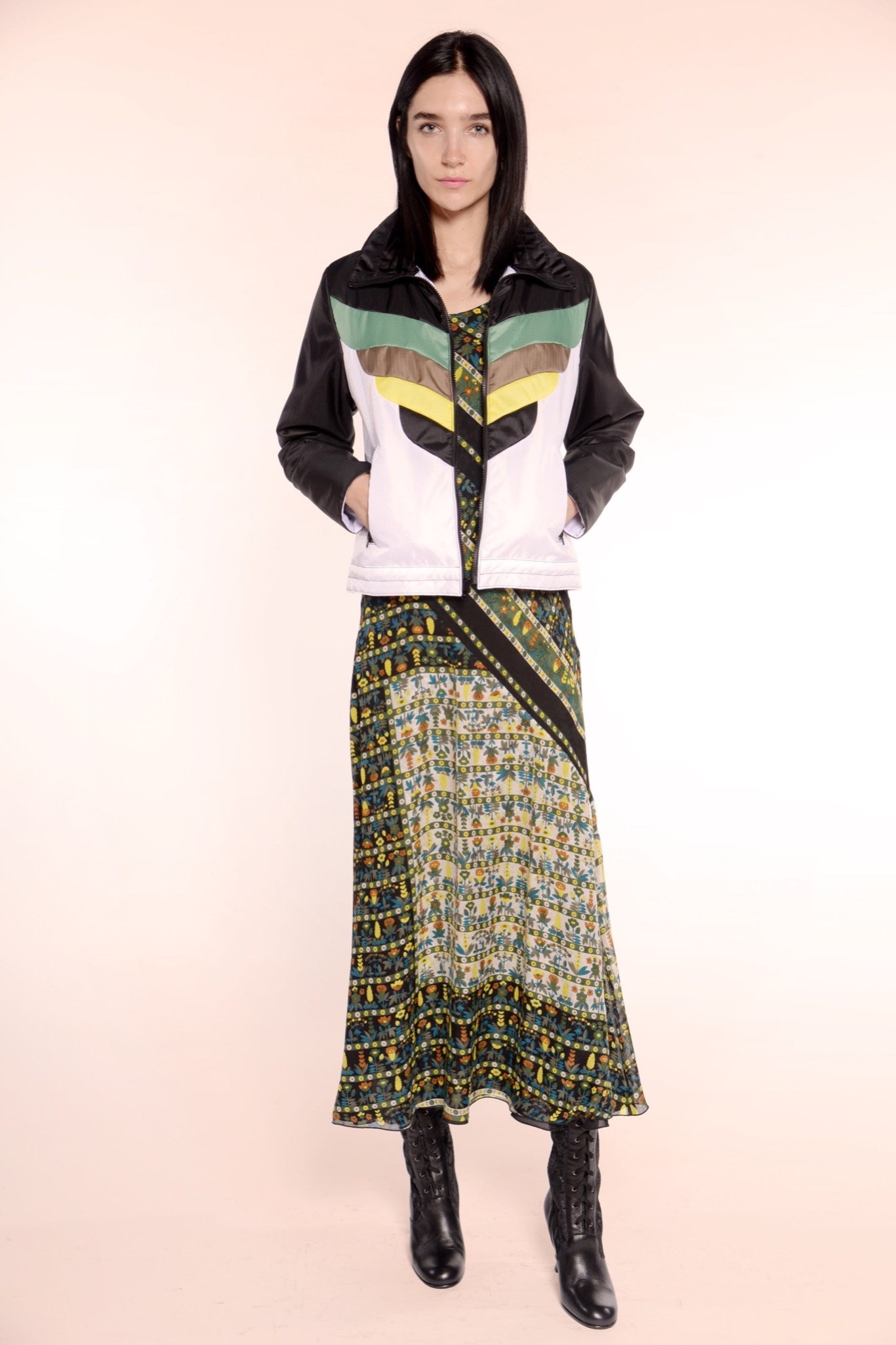 multi sleeveless v-neck fitted tiered maxi dress