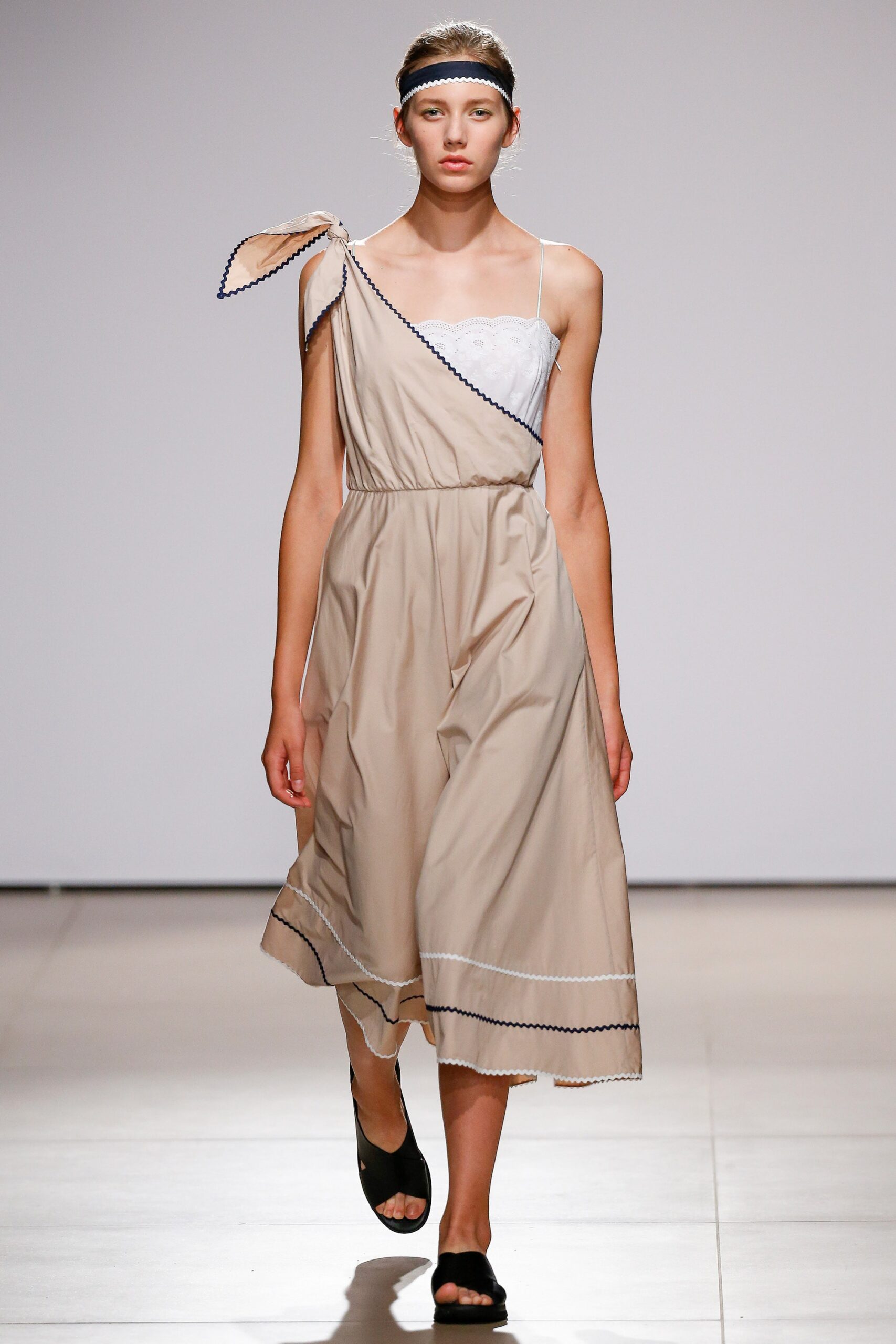 beige relaxed sleeveless dress