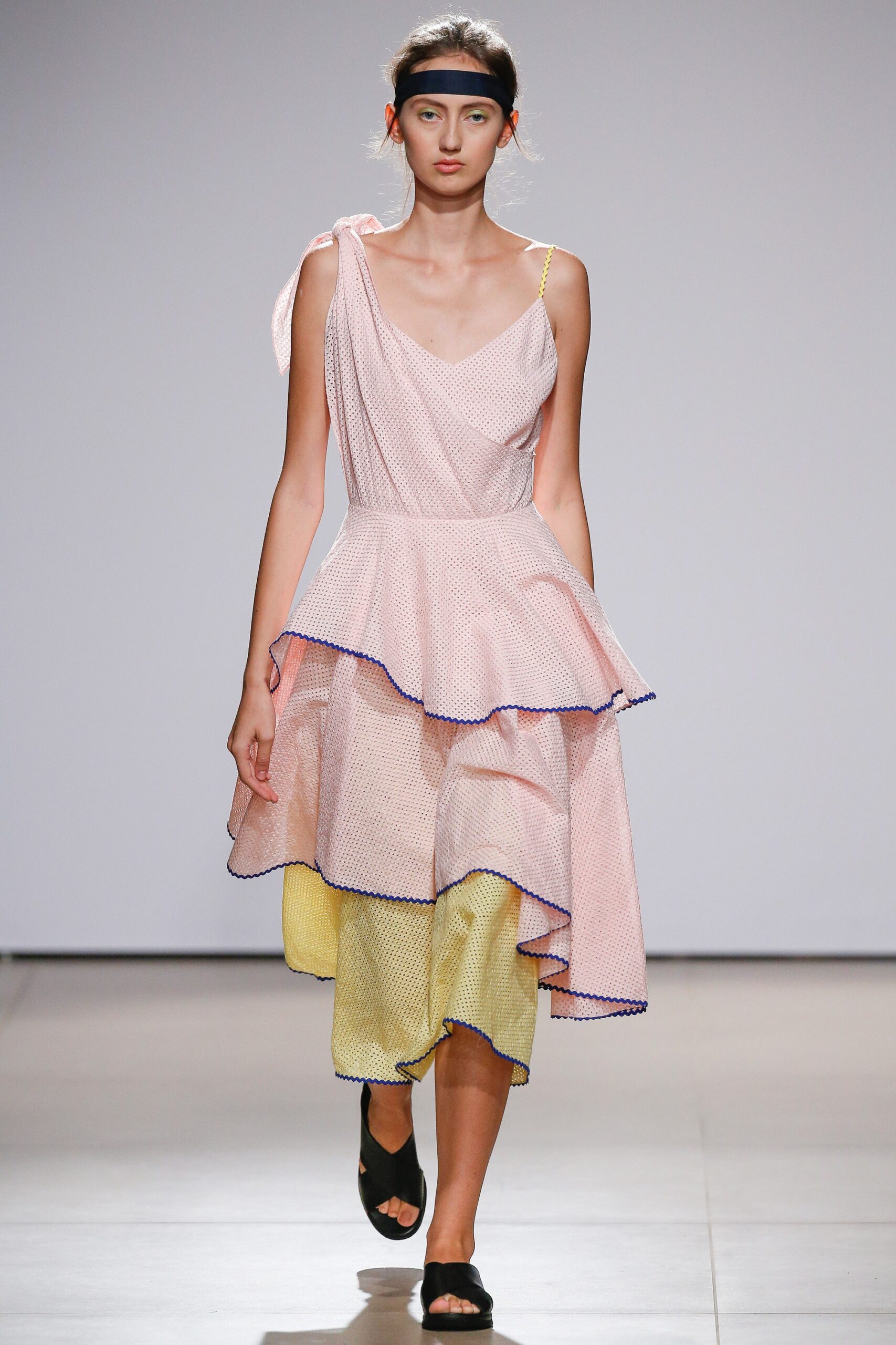 pink and yellow tiered dress