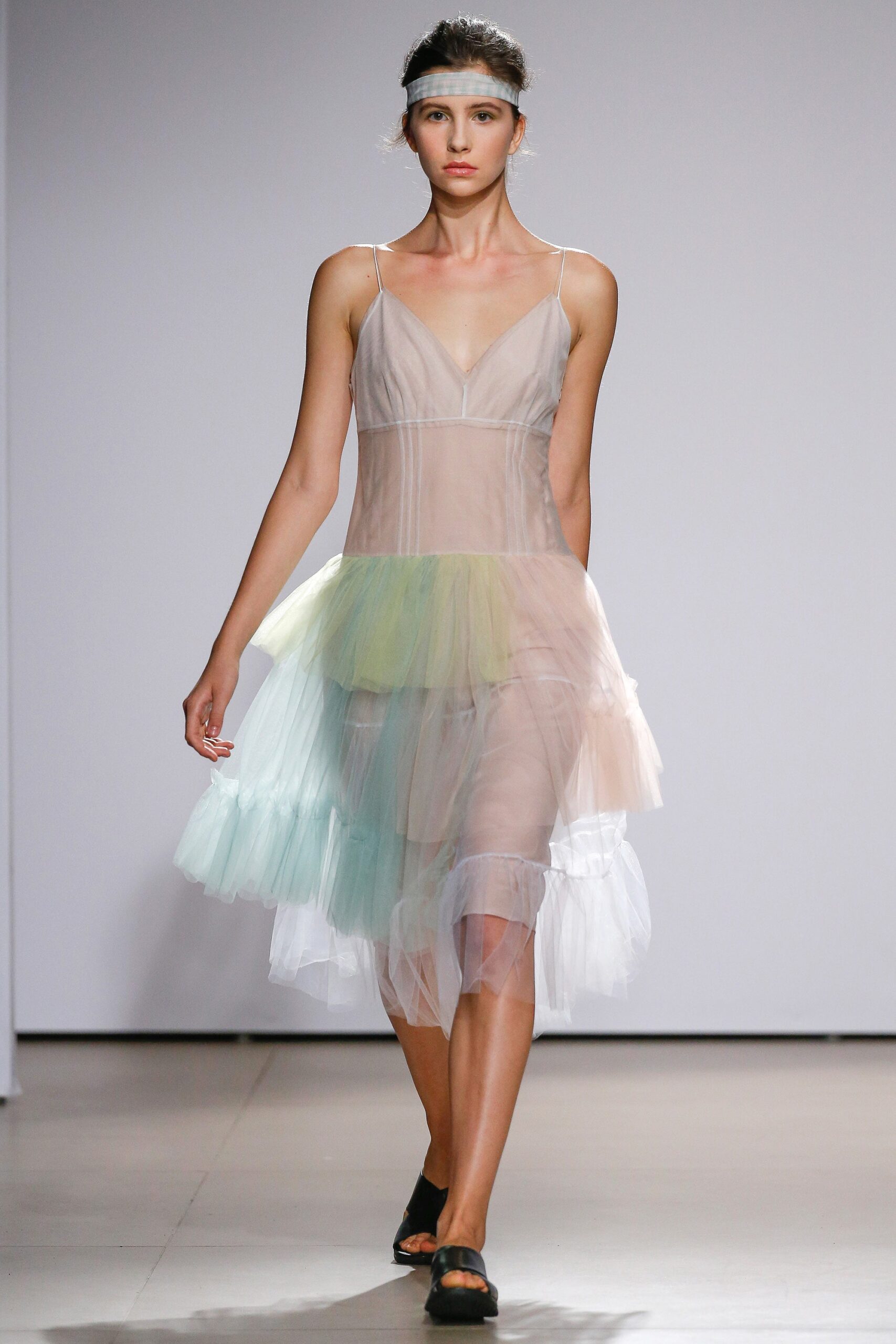 sheer layered midi dress