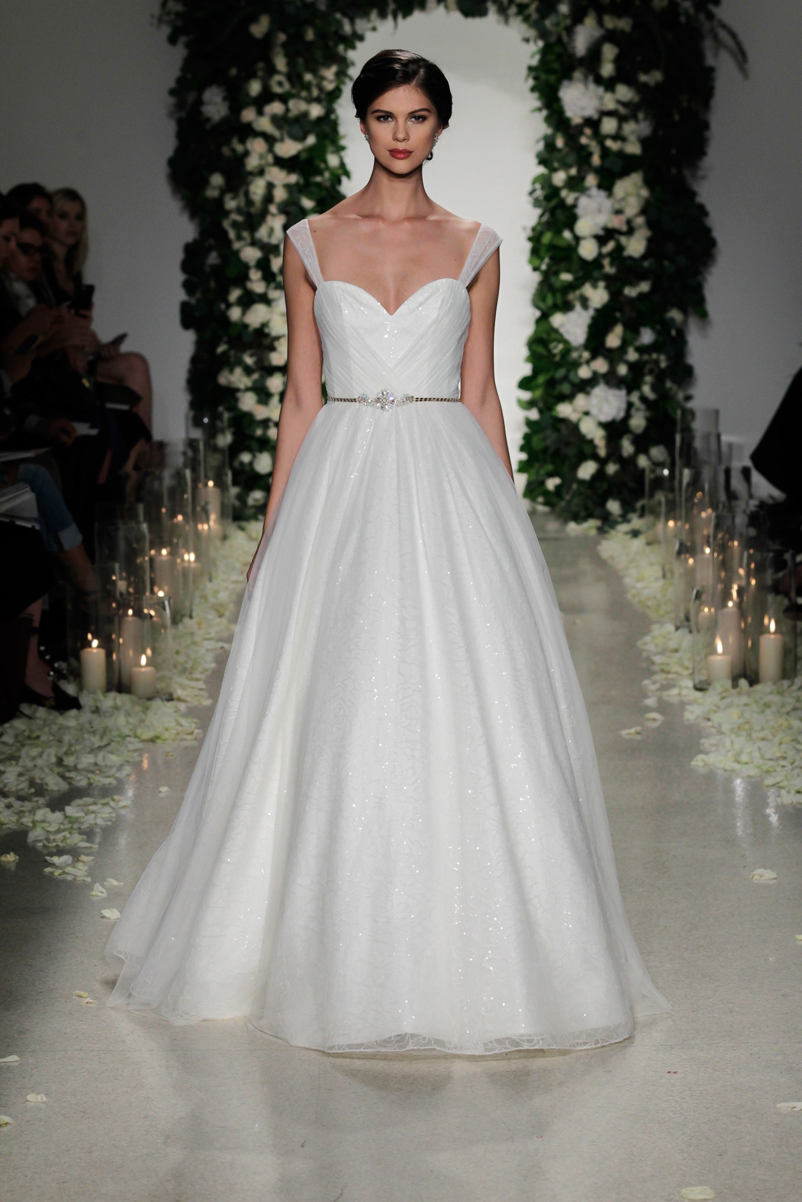 white silk sleeveless gown