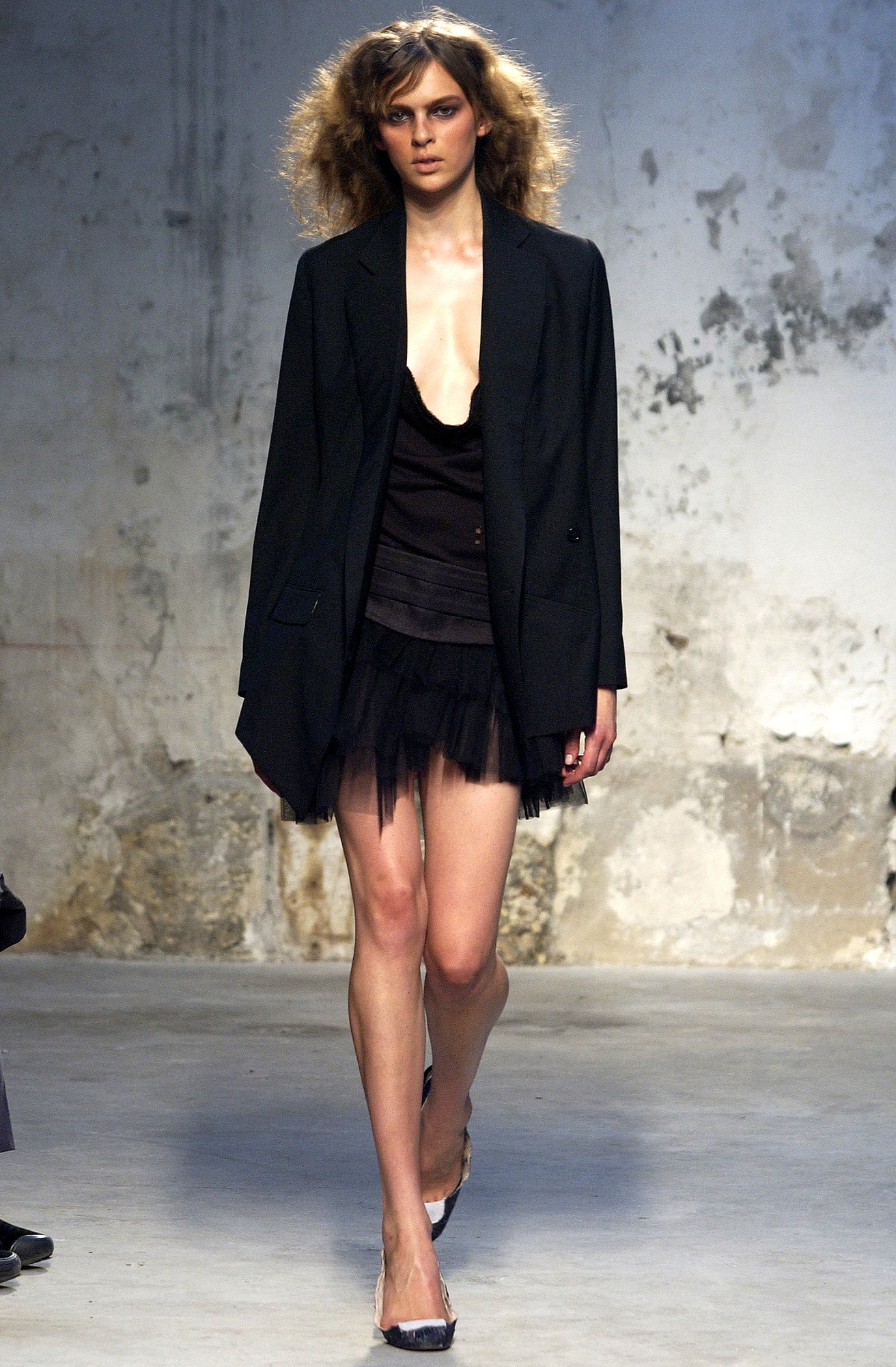 black blazer and mini skirt