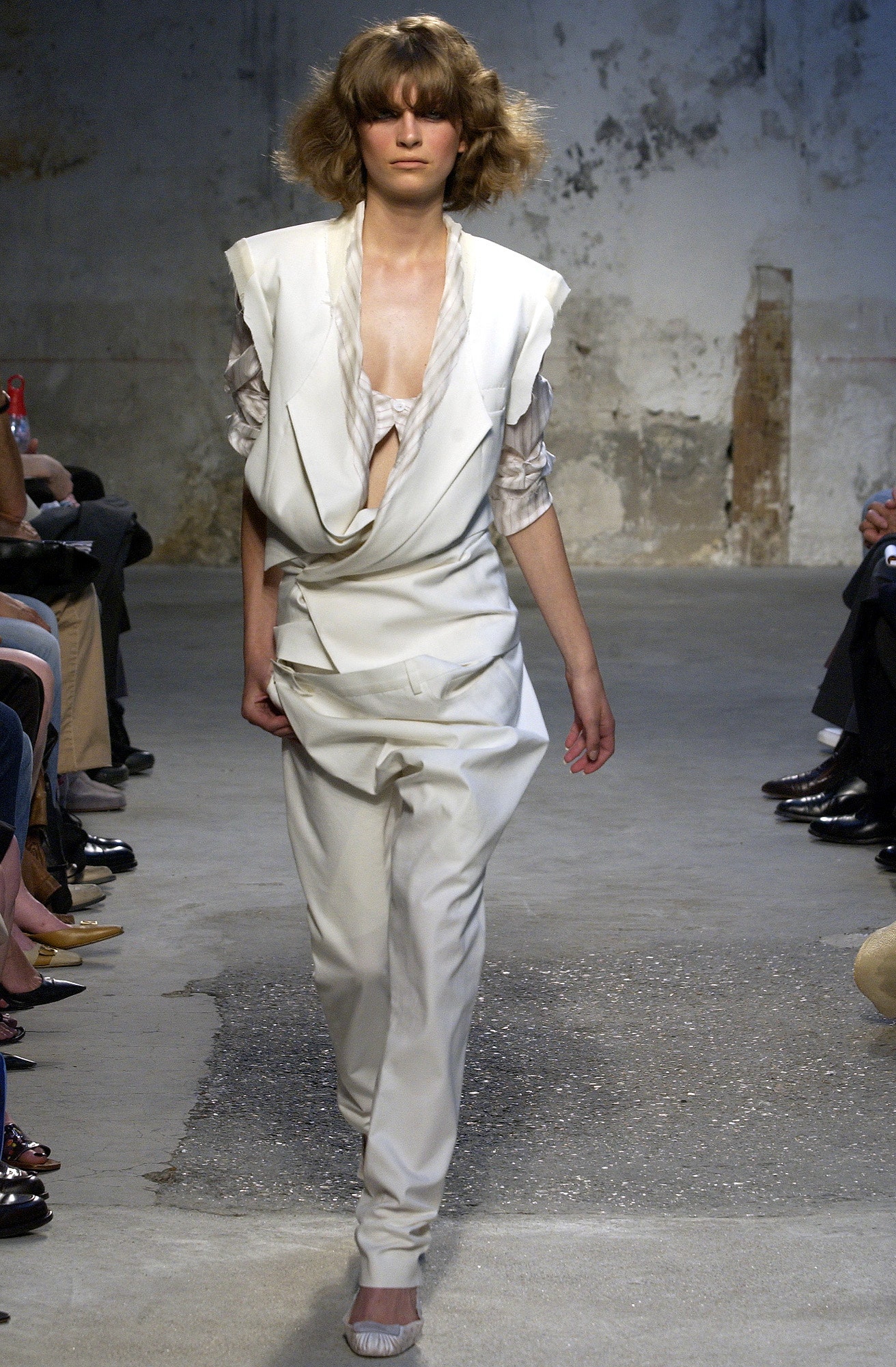 white relaxed sleeveless jumpsuit