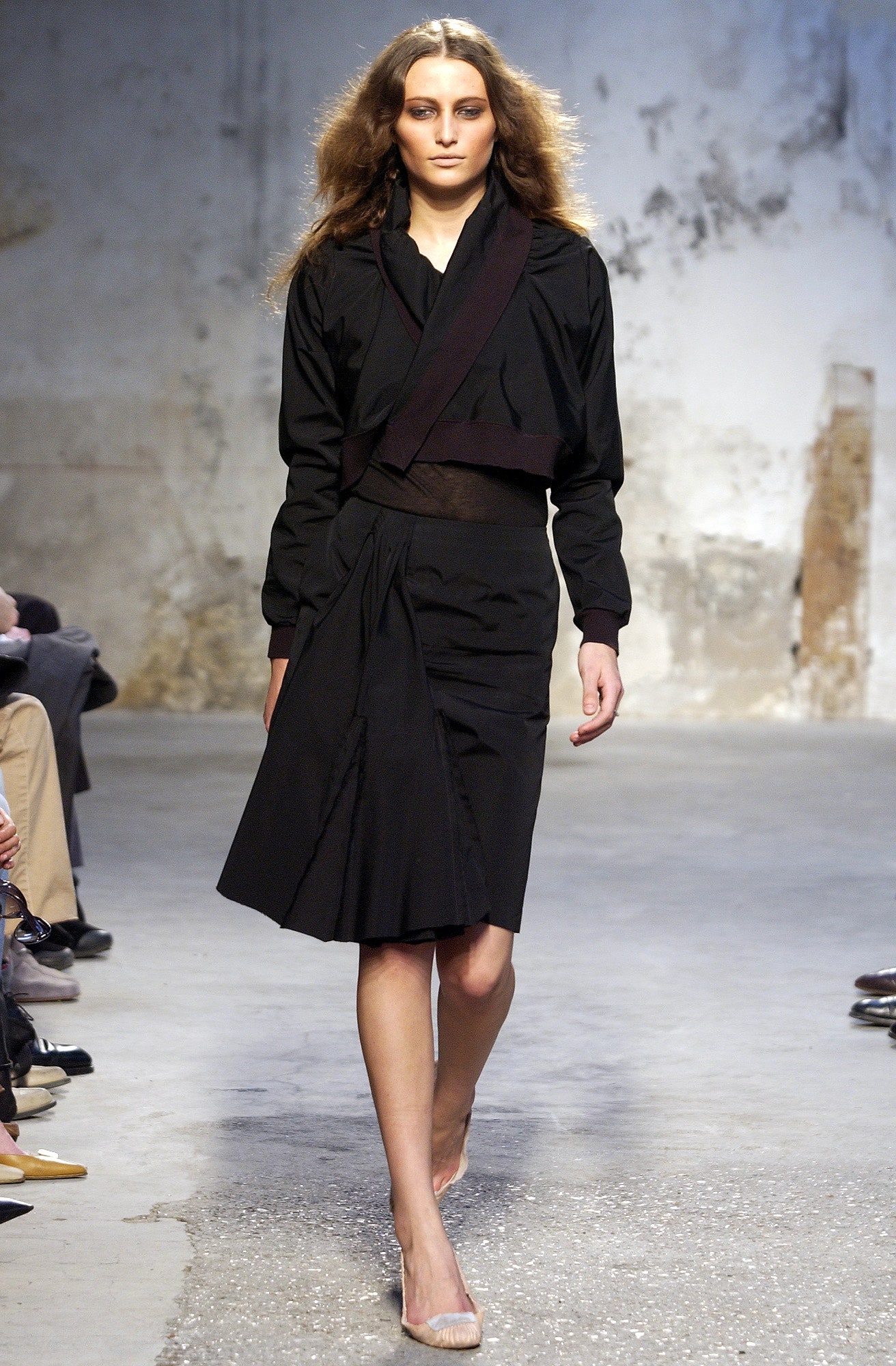 black fitted jacket and skirt
