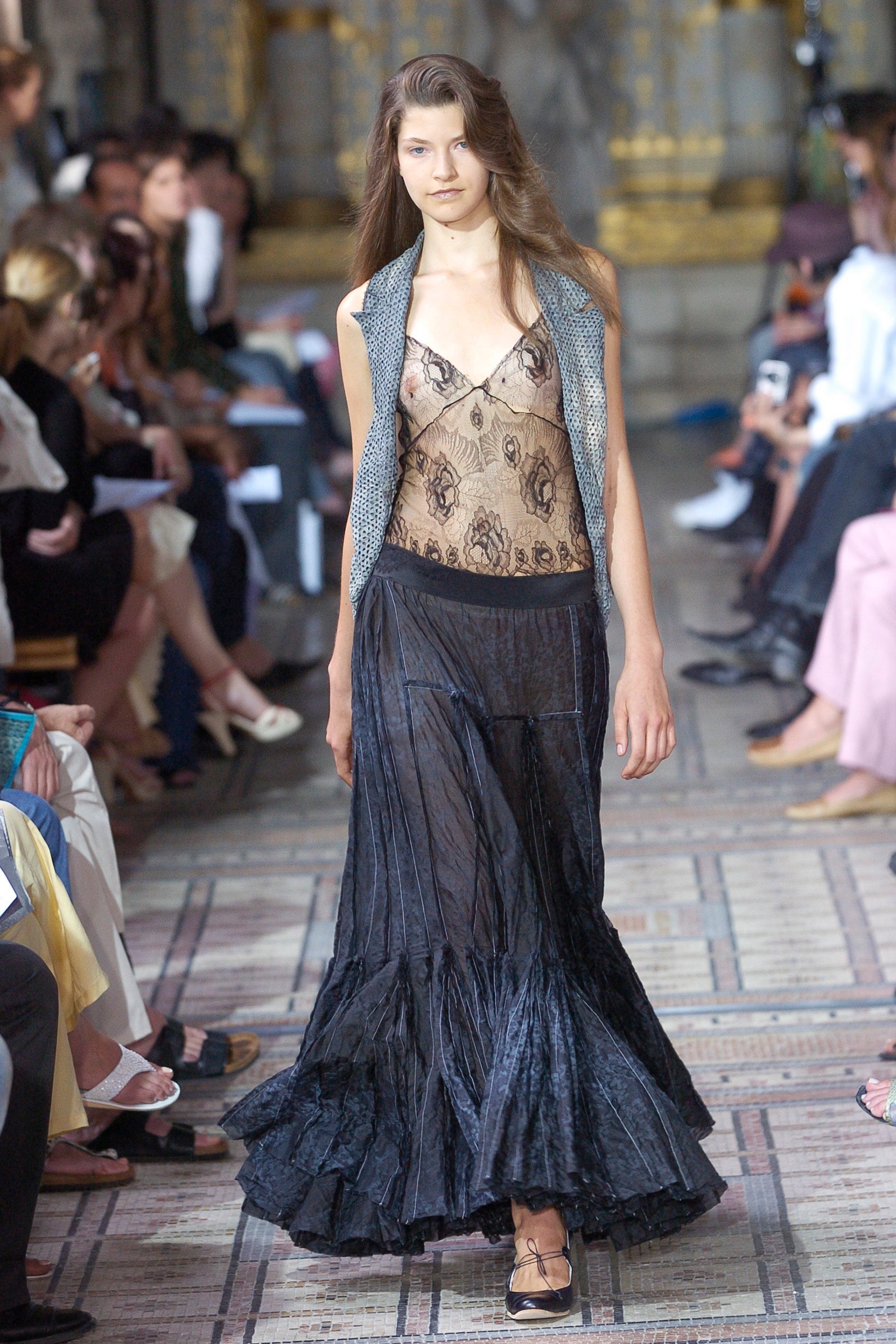 black lace sleeveless v-neck fitted layered sheer top