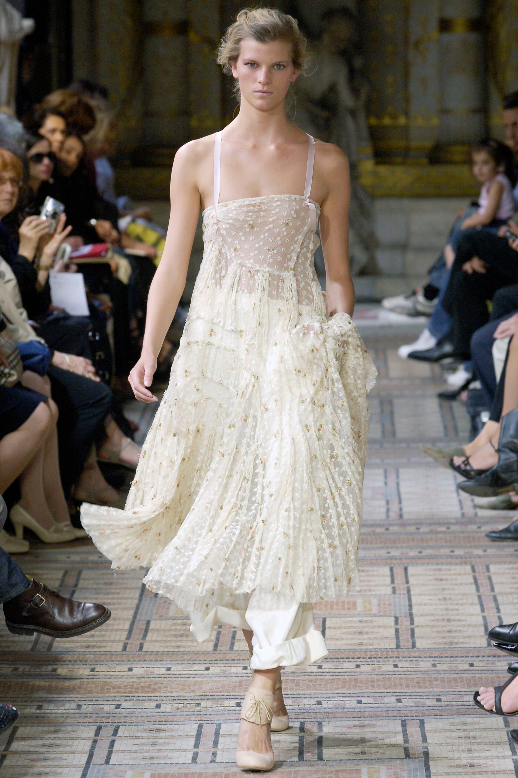 ivory silk sleeveless dress