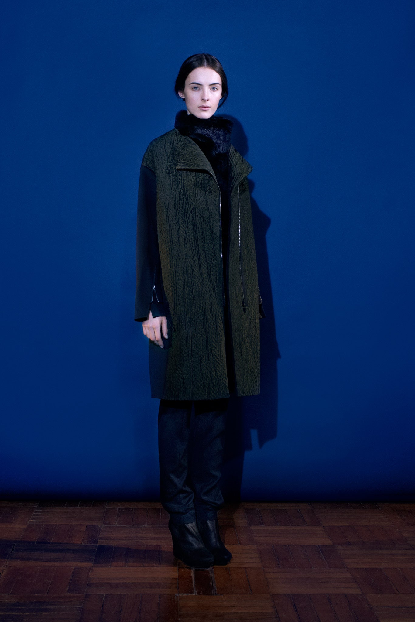 black and green relaxed coat