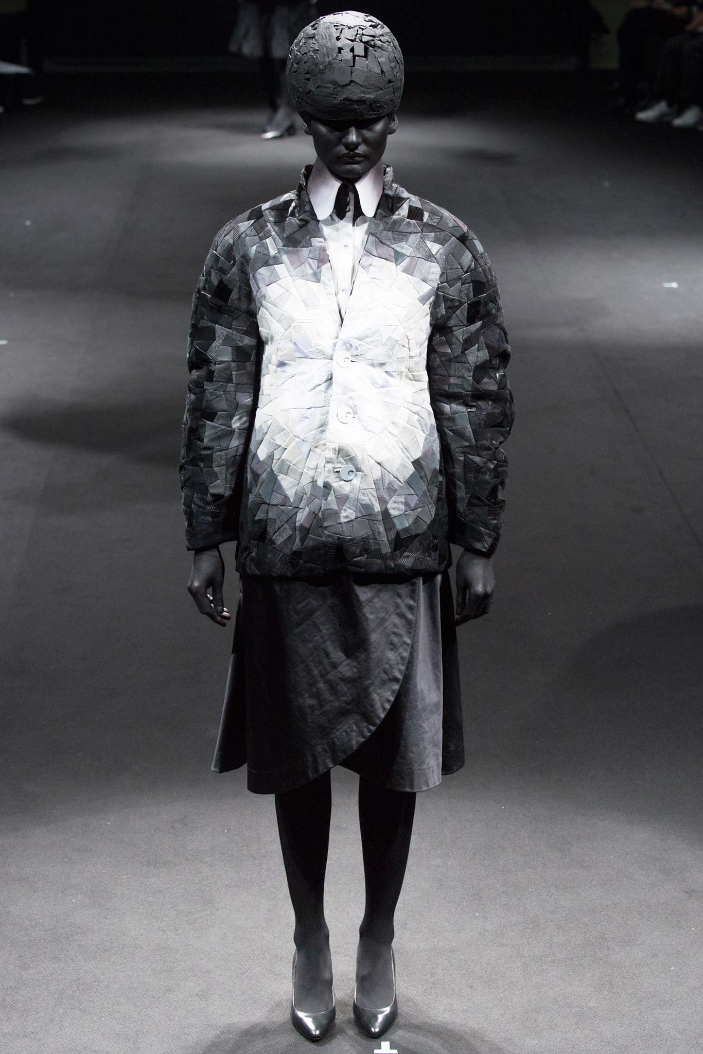 black and white layered jacket