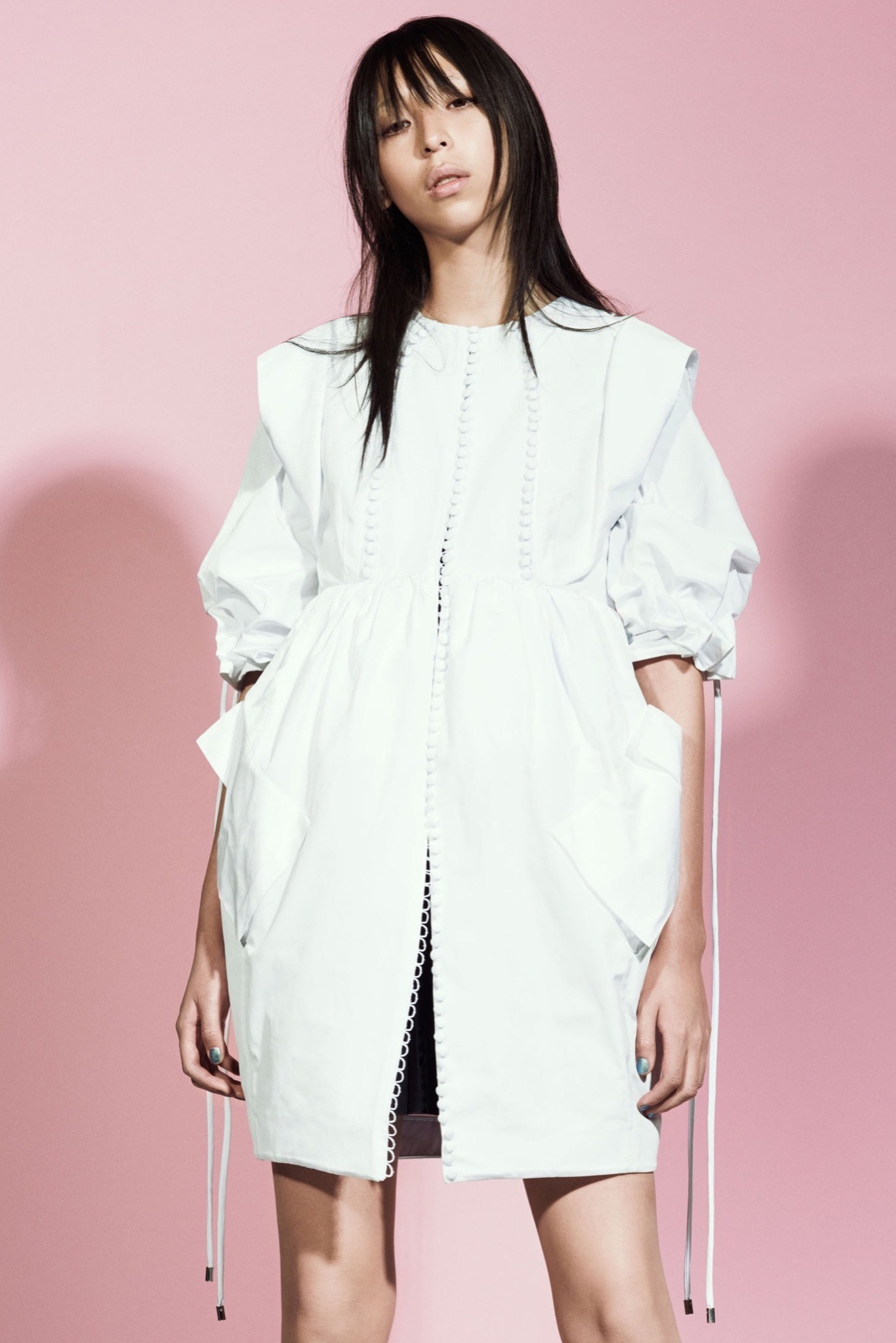 white relaxed cotton coat