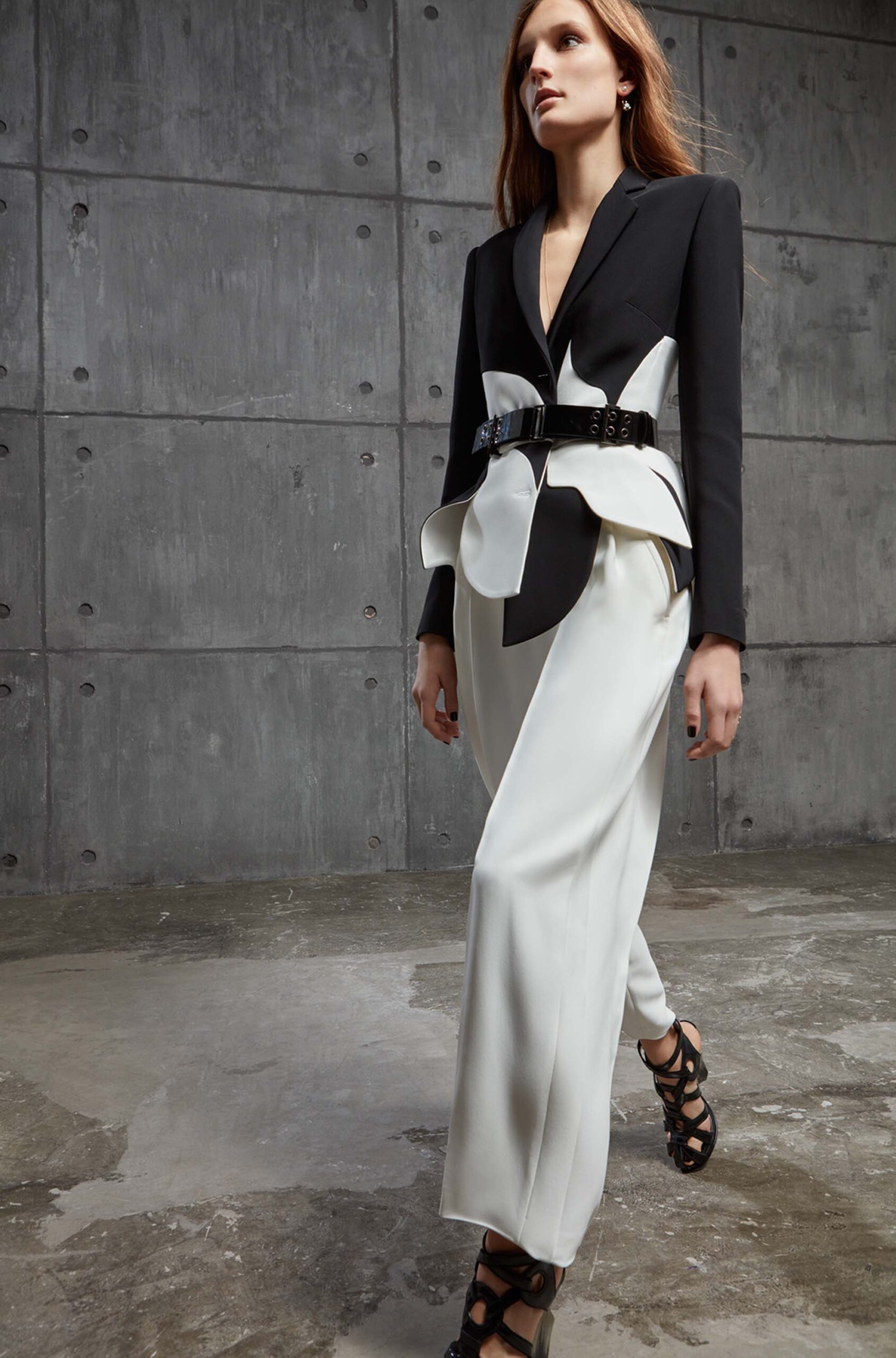 black and white tailored blazer and pants