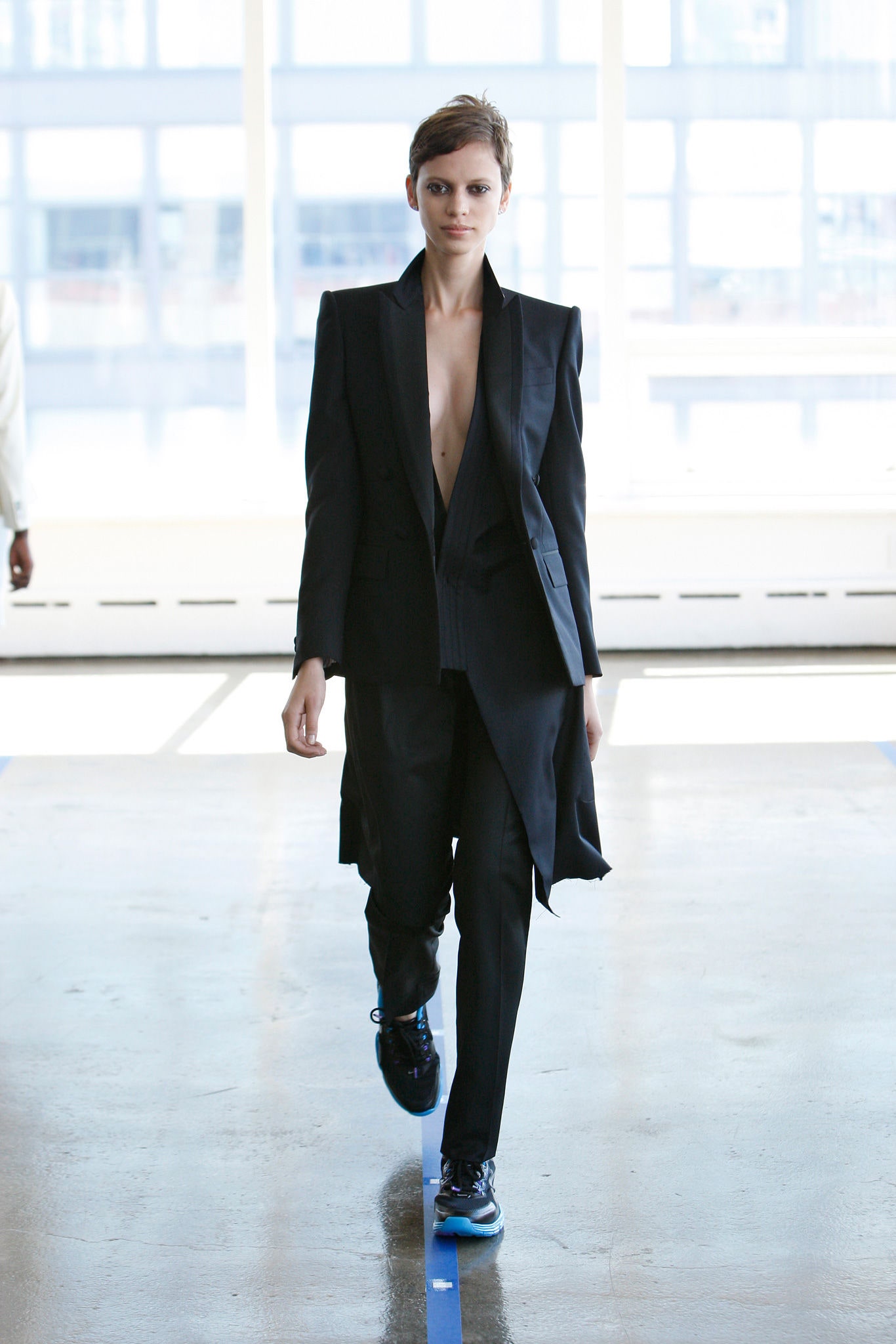 black tailored suit