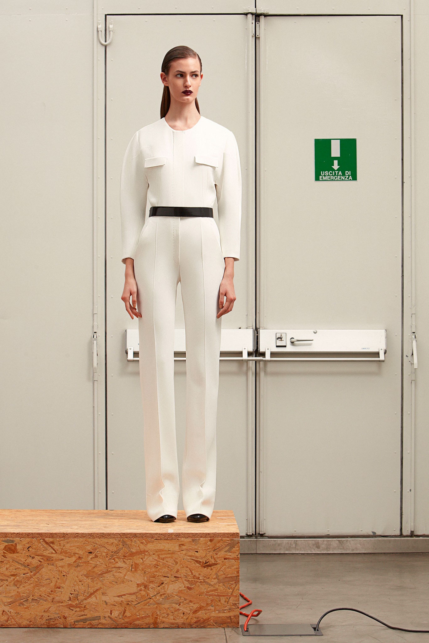 fitted white cotton jumpsuit