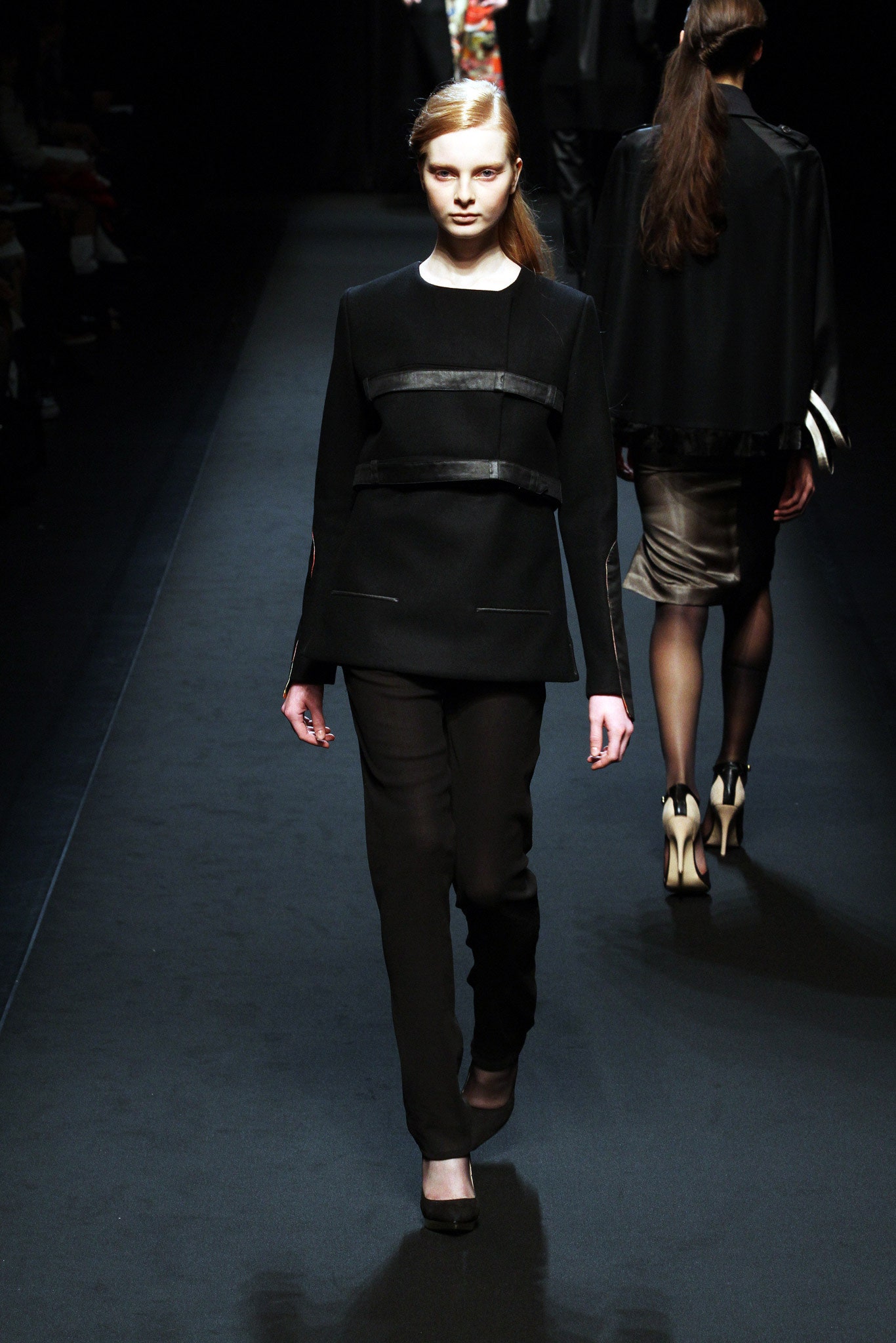 black fitted blazer and pants