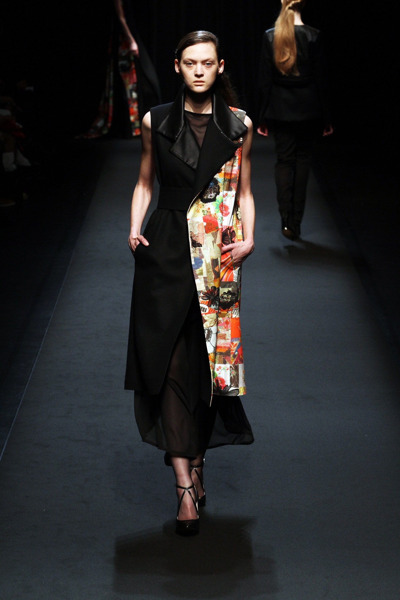 black asymmetric layered dress