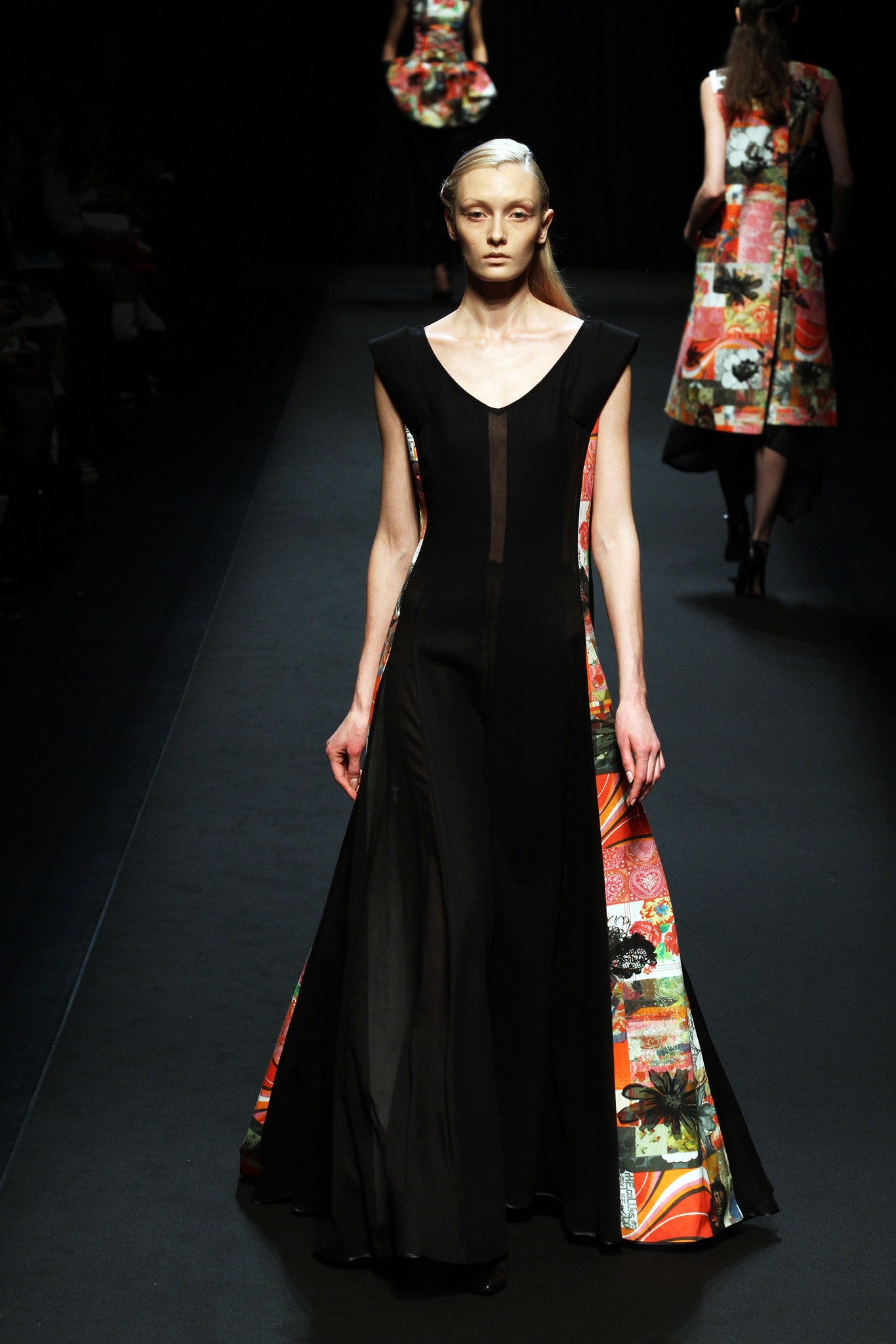 black multi-layered sleeveless dress