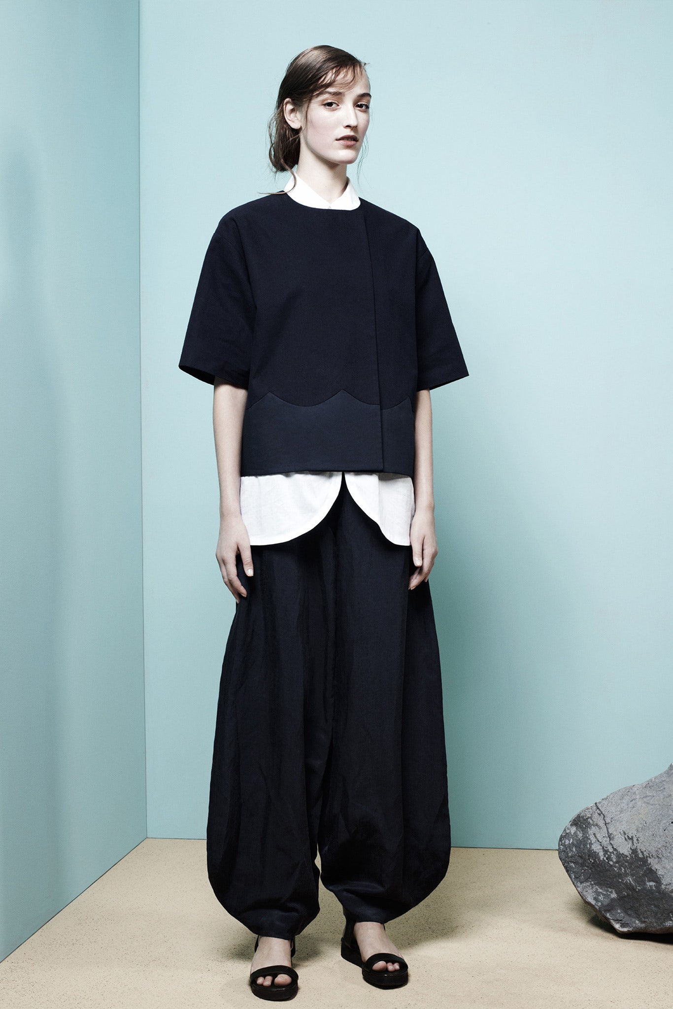 black relaxed top and pants