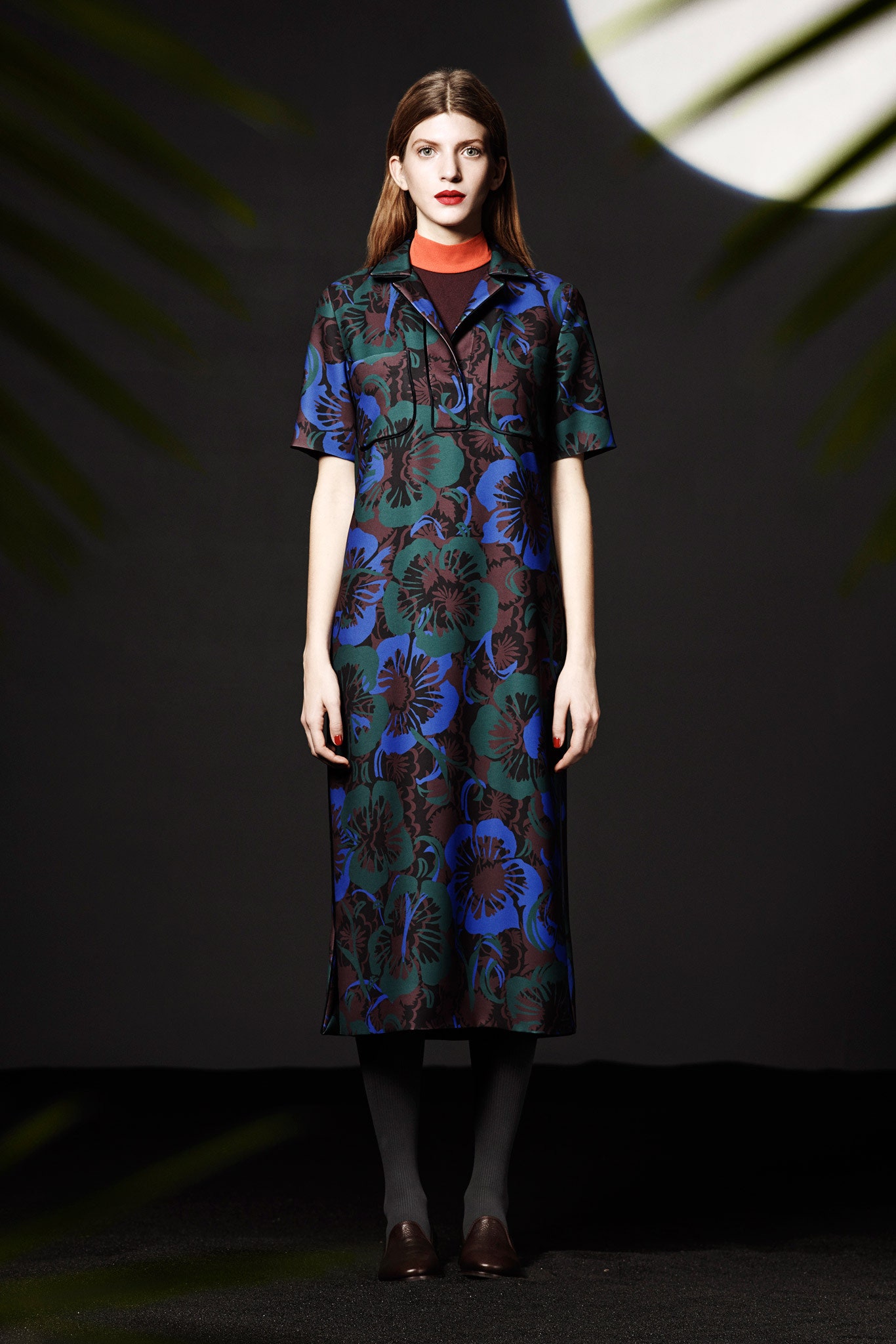 floral black silk midi dress