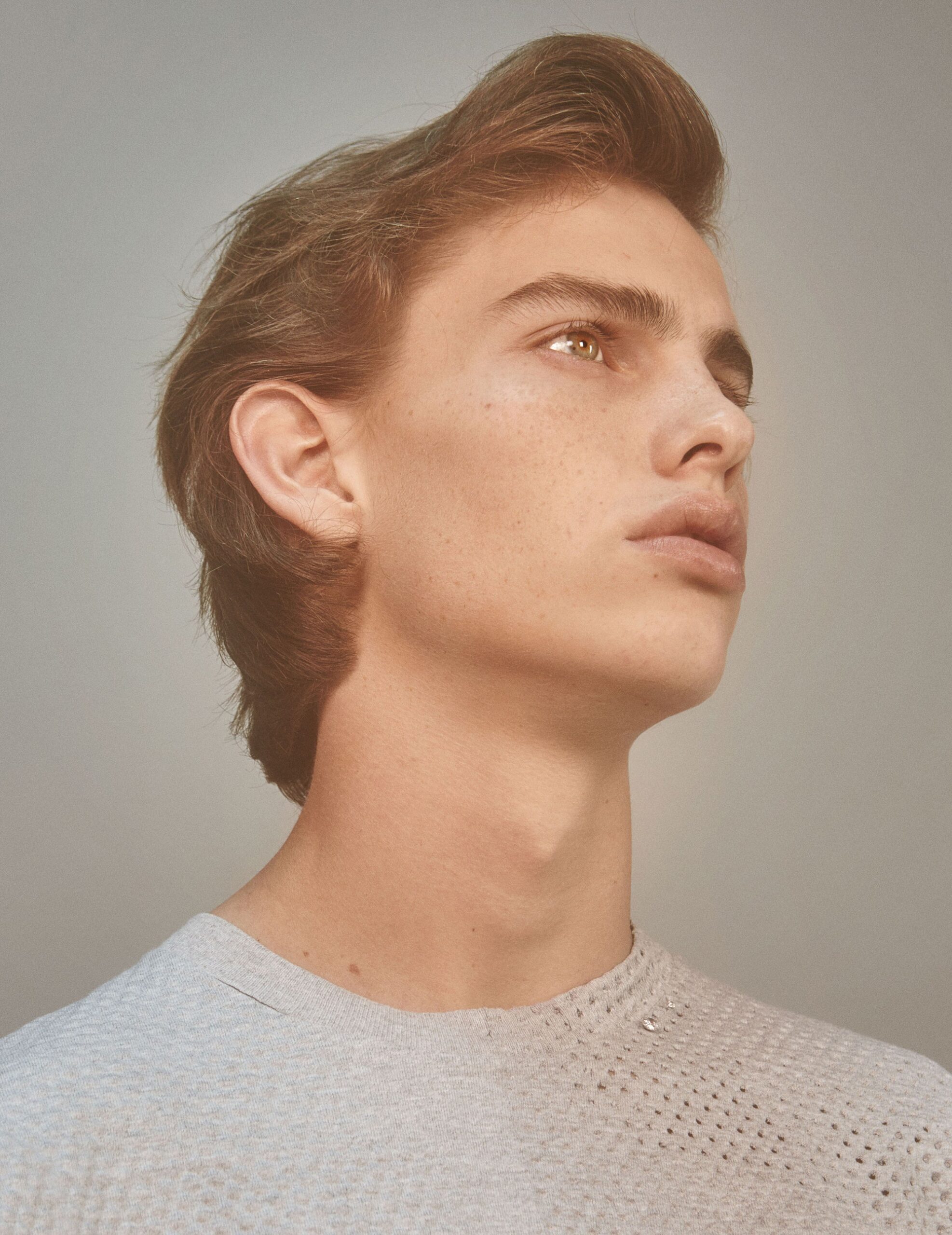 fitted gray cotton top