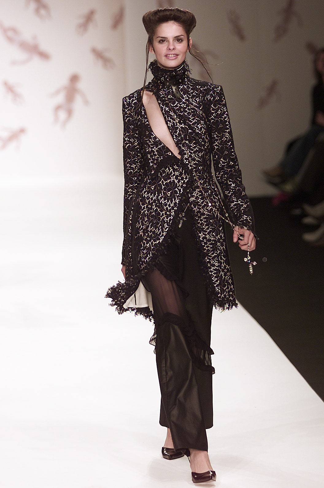 black and gold embroidered dress