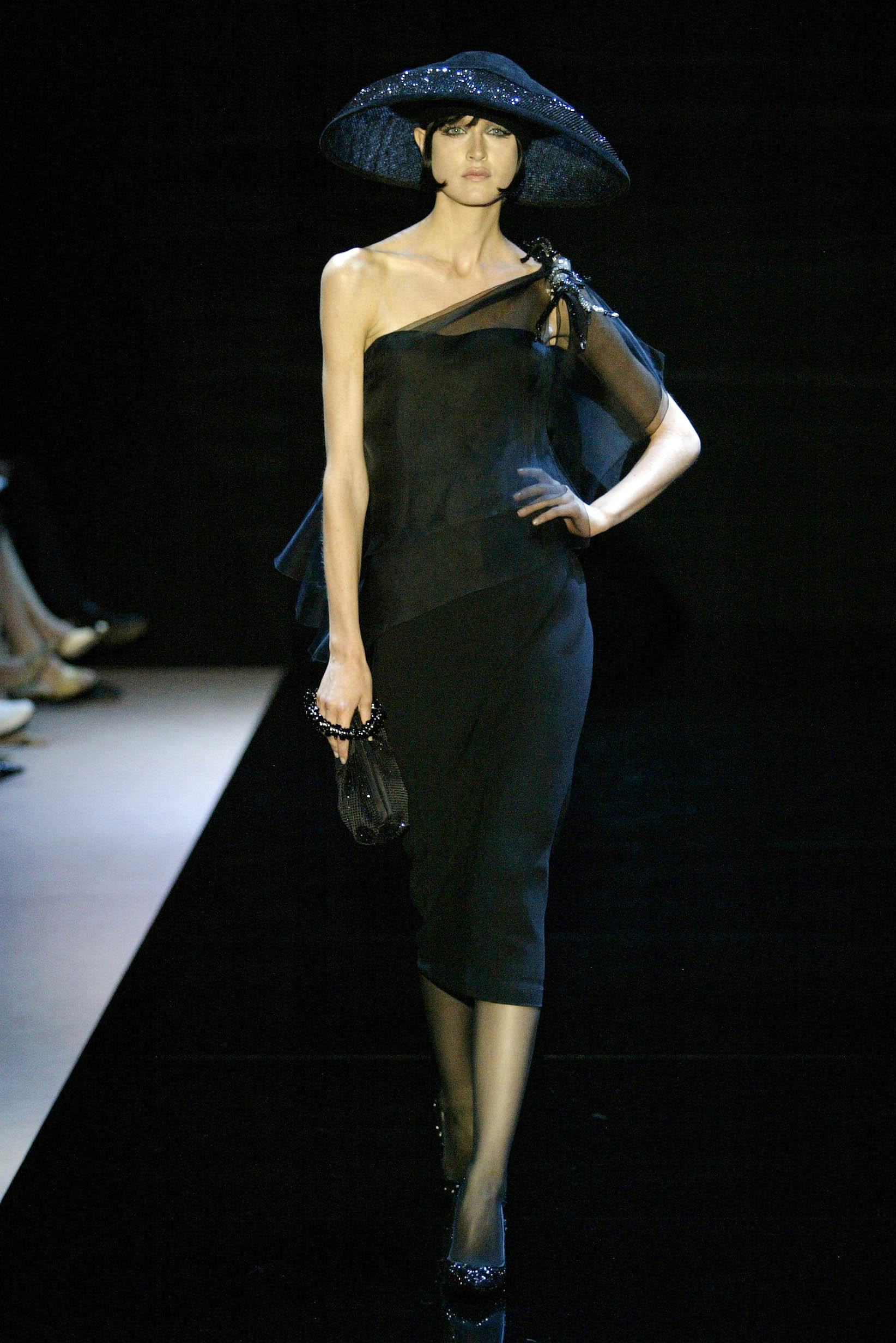 black silk strapless midi dress