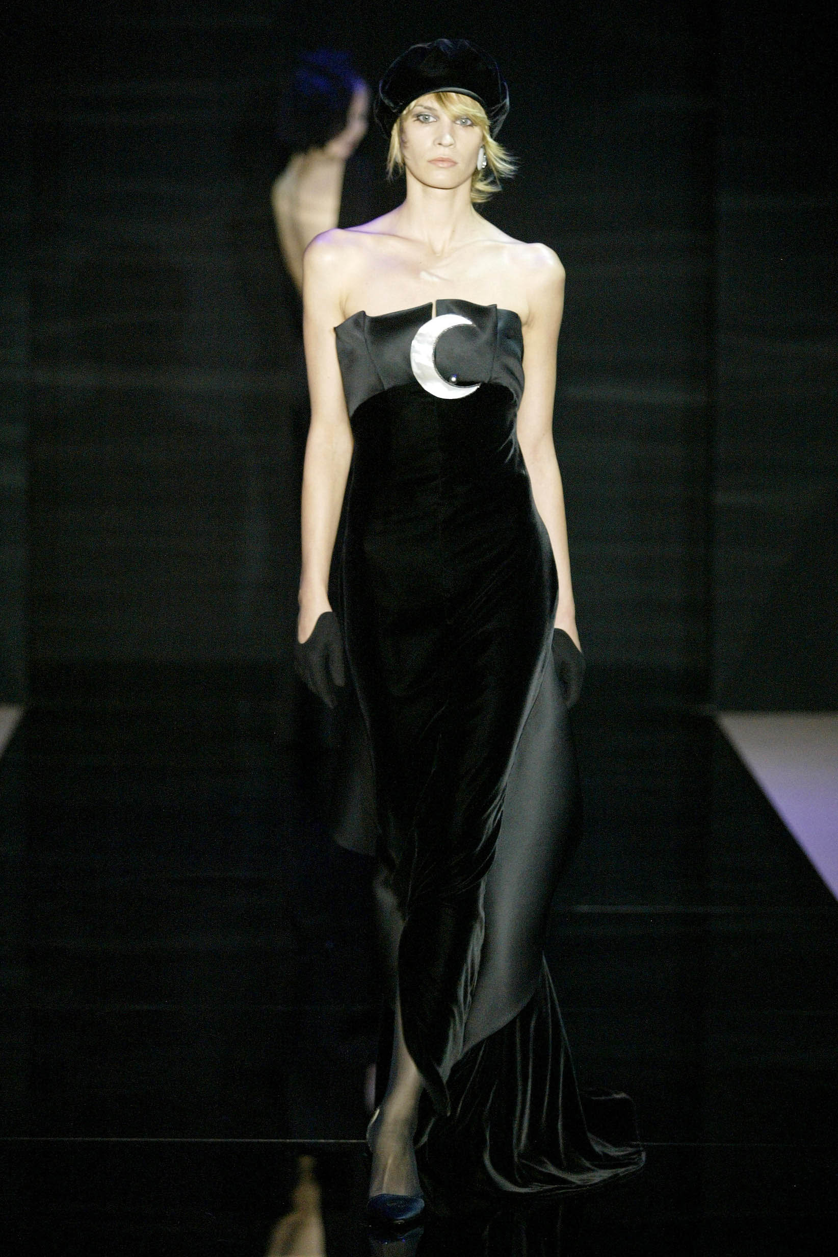 black velvet strapless gown