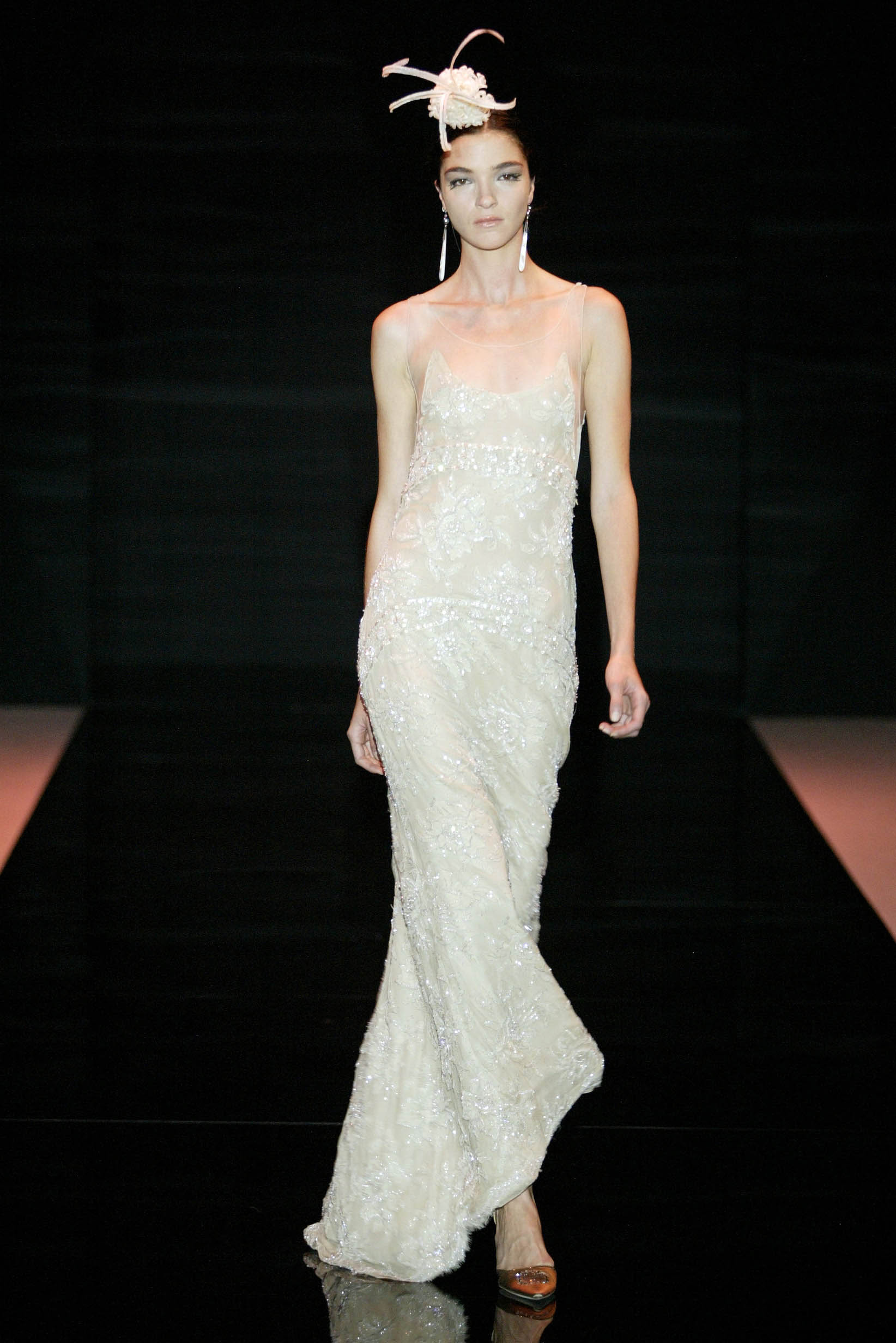 ivory silk beaded gown