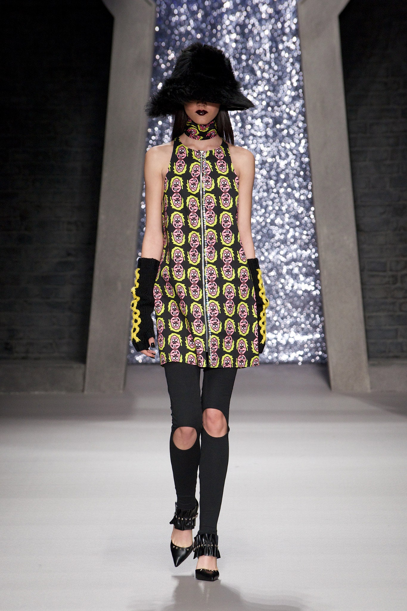 purple printed sleeveless dress