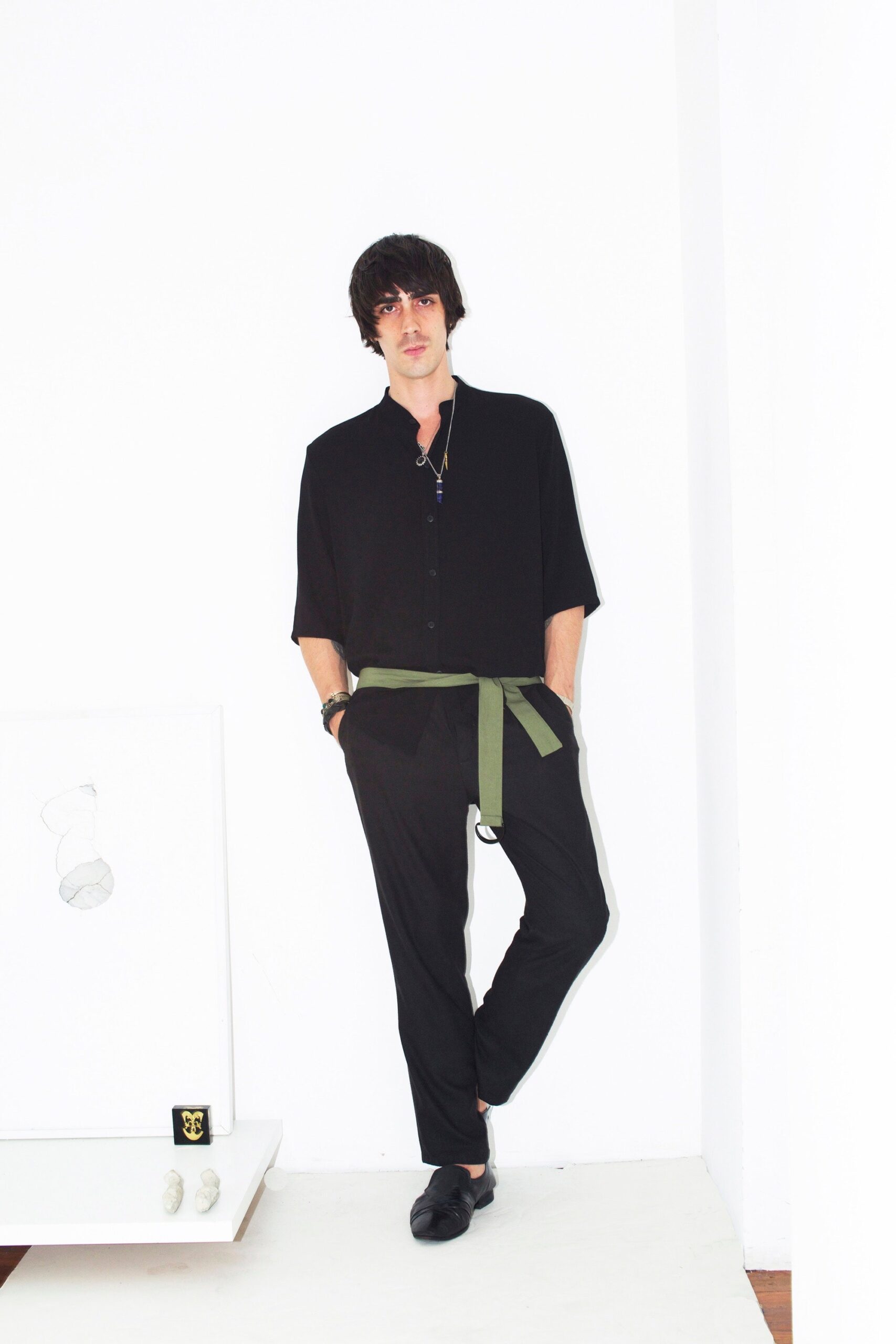black relaxed shirt and pants
