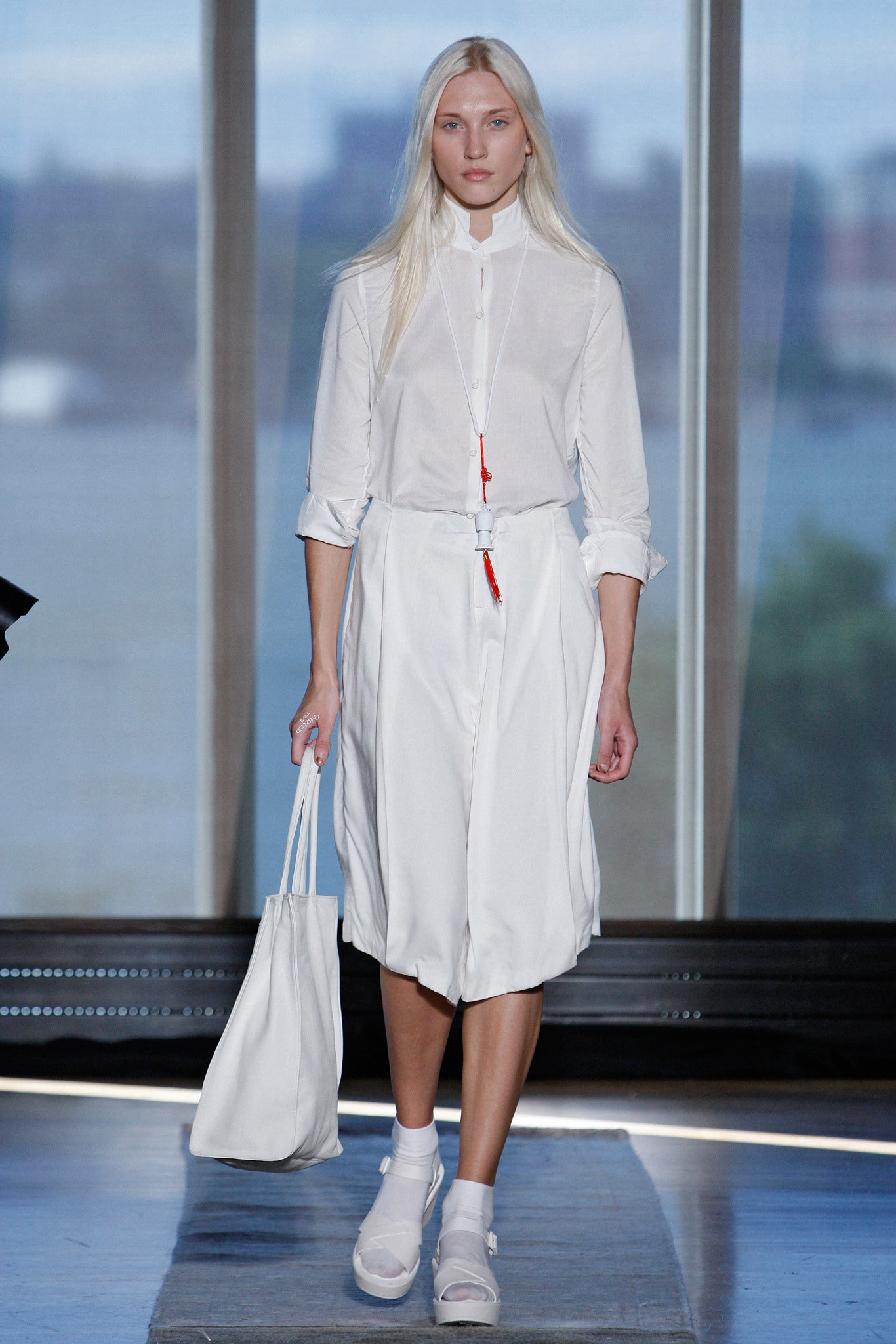 white relaxed midi dress