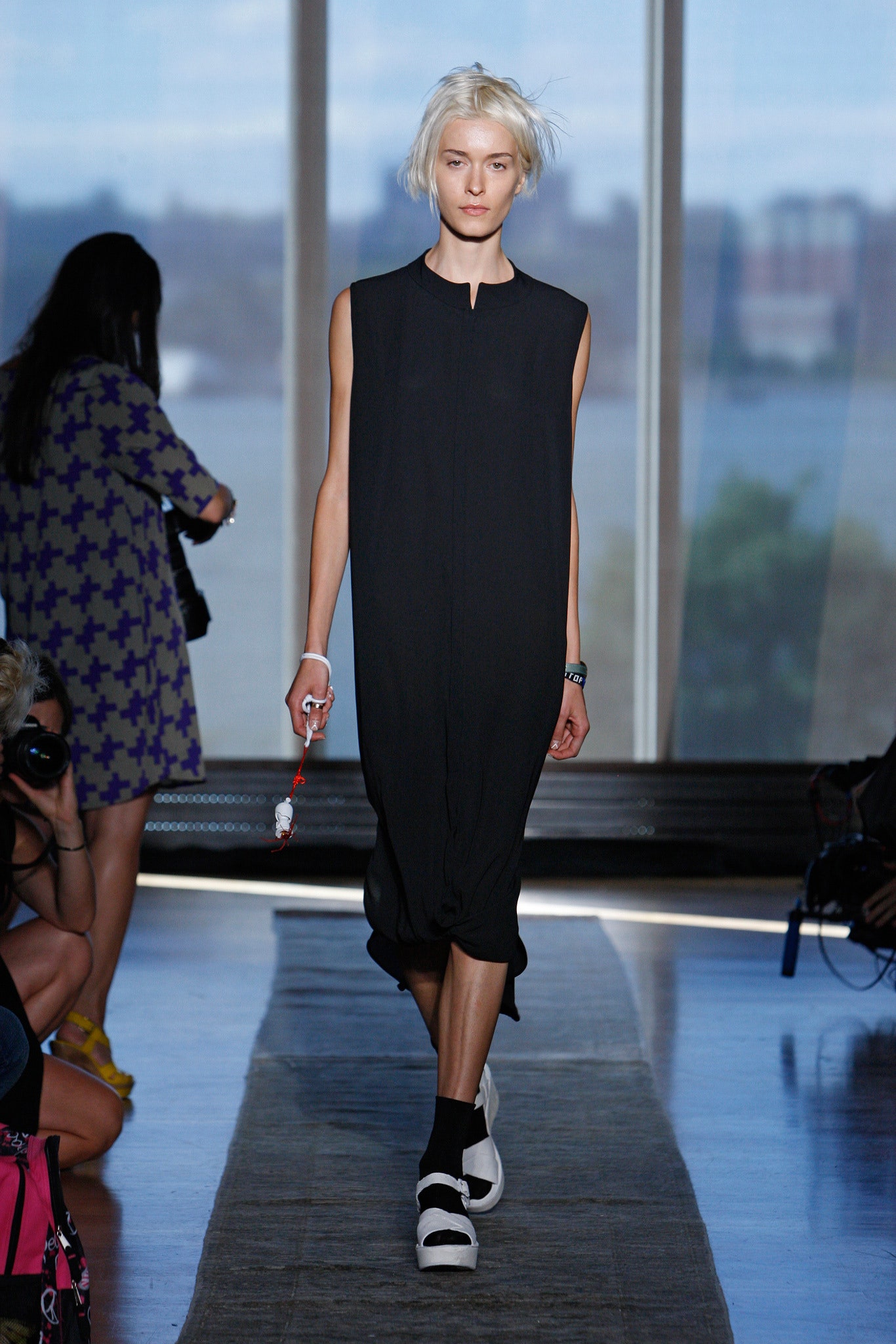 black relaxed sleeveless dress