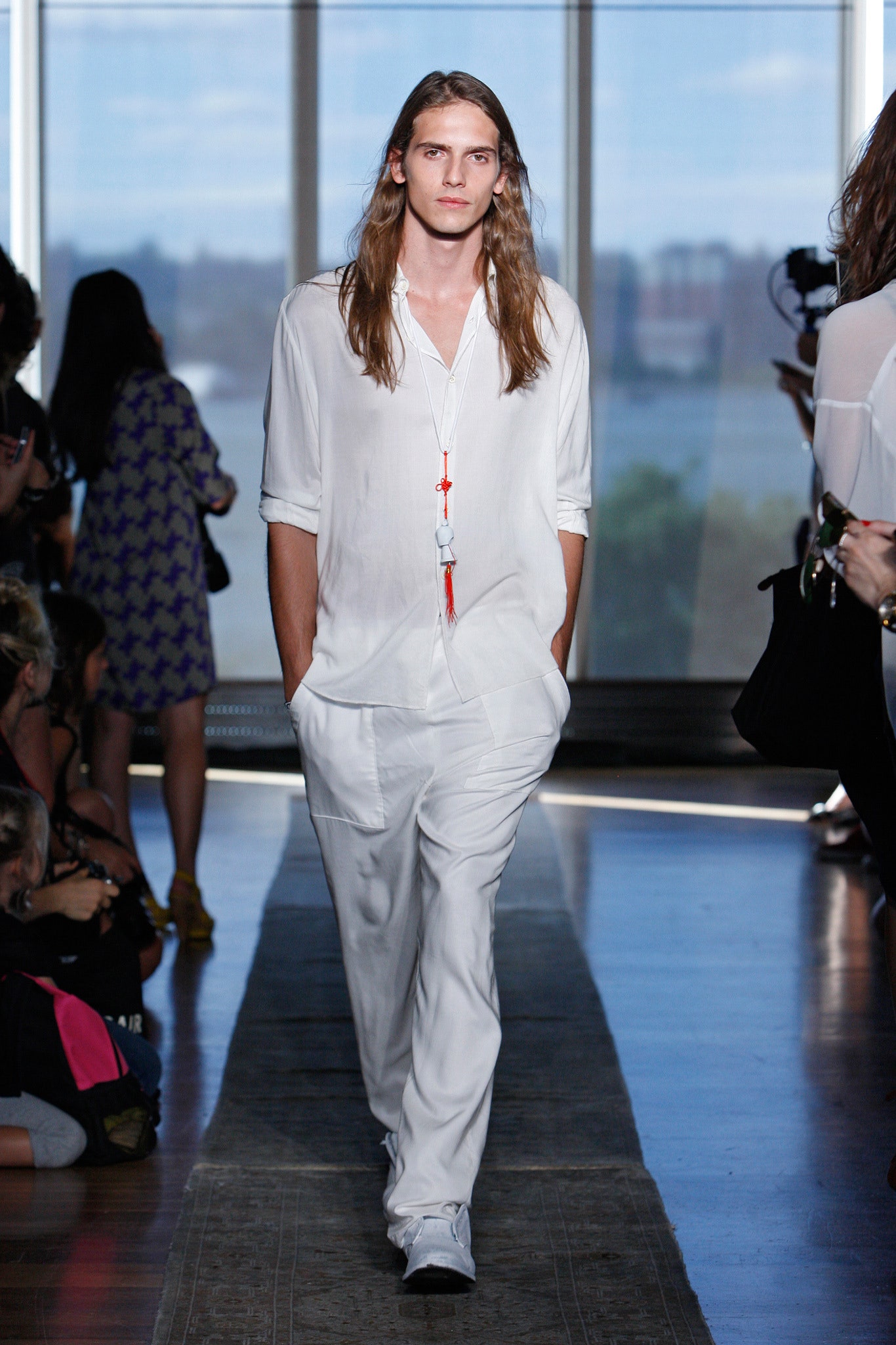 white relaxed shirt and pants