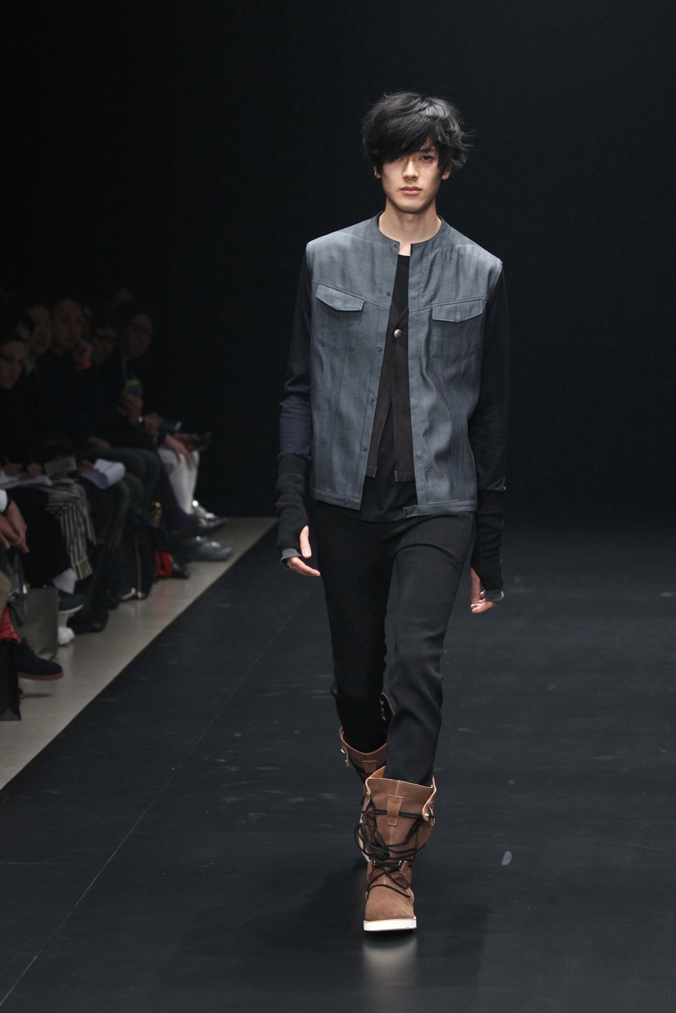 brown leather zippered boots