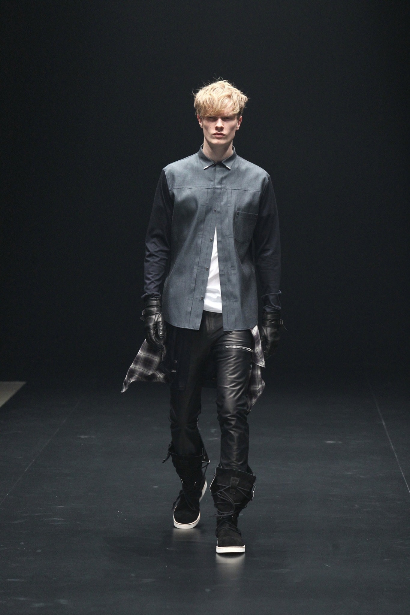 black leather pants and shirt