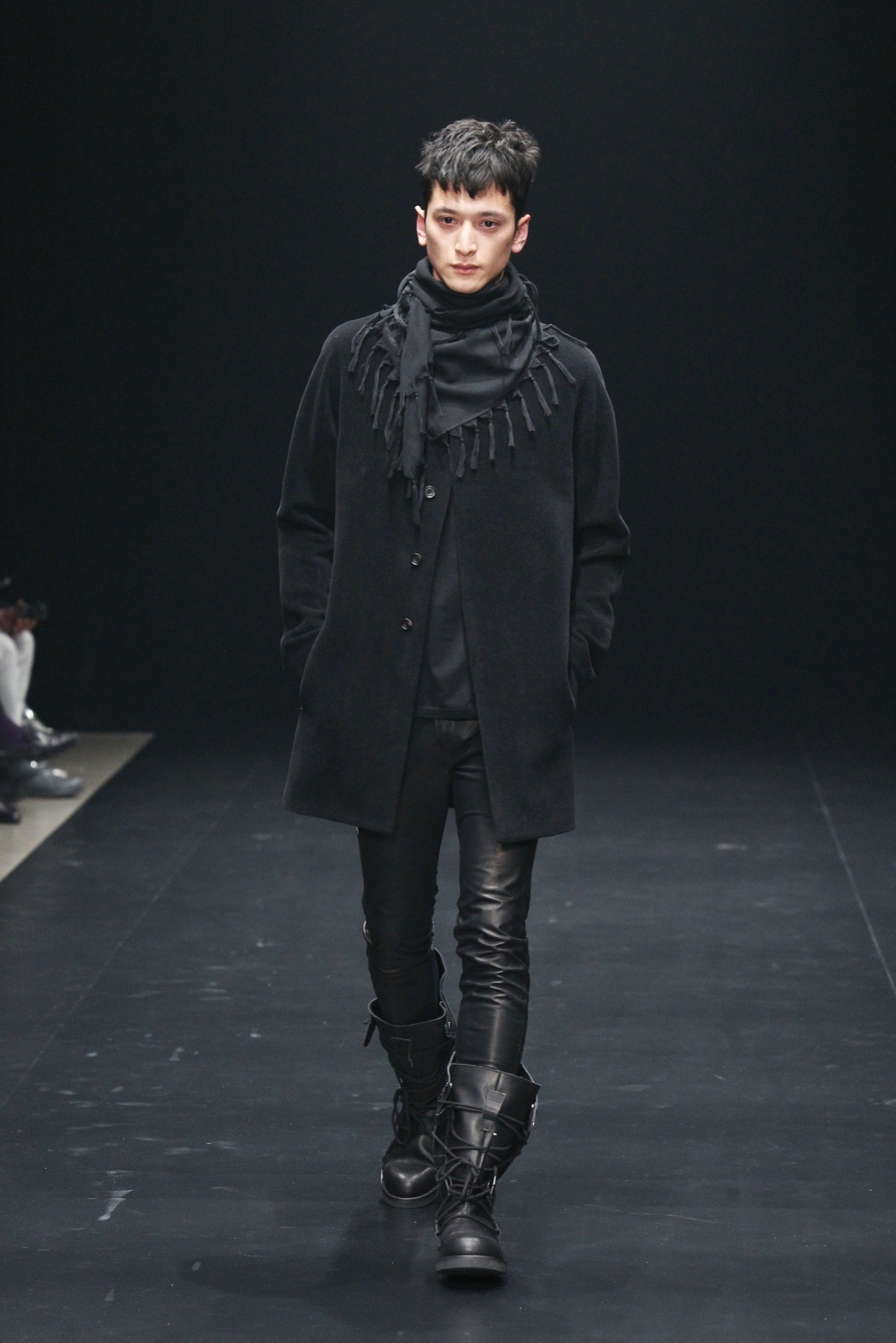 black wool scarf