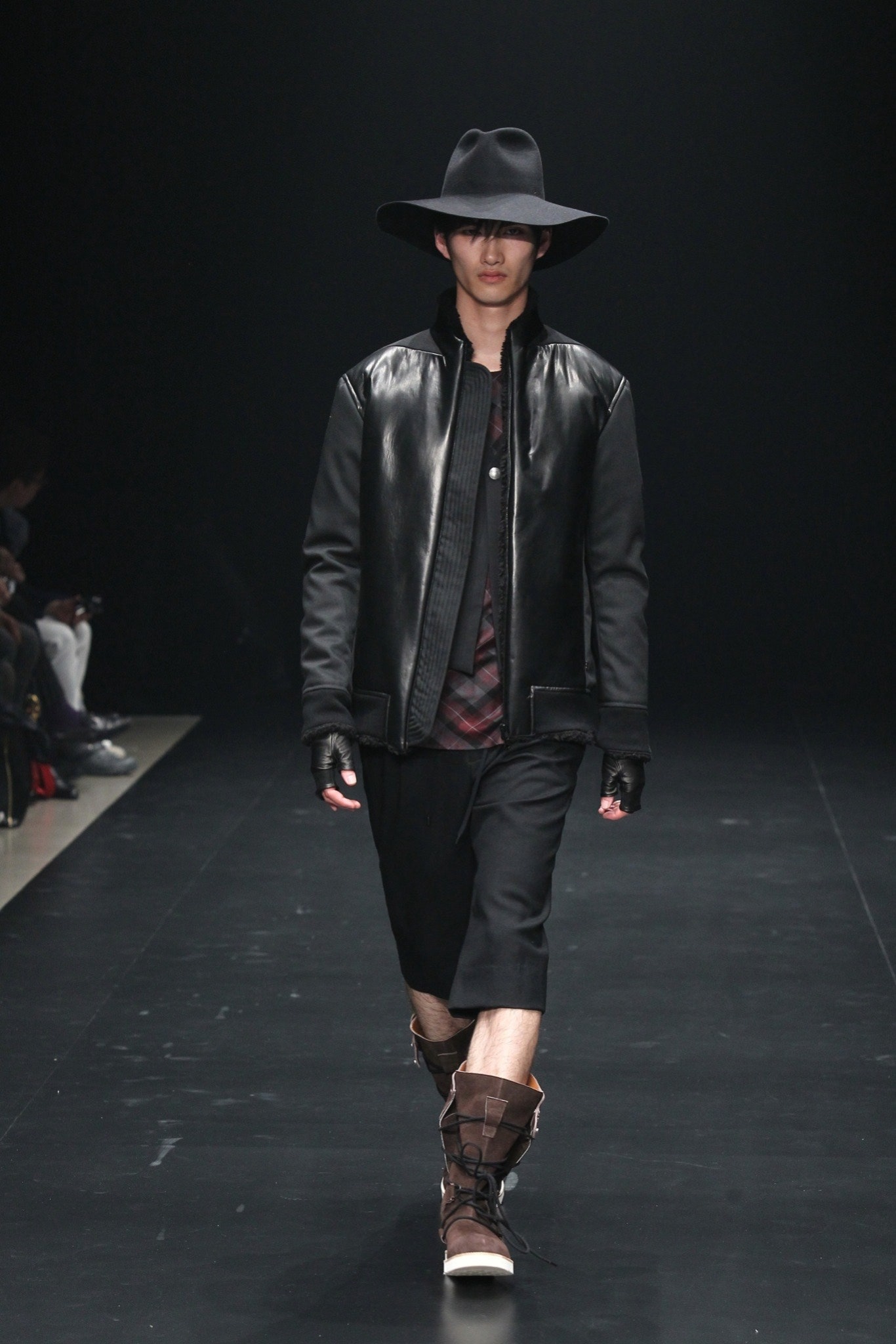brown leather zippered boots