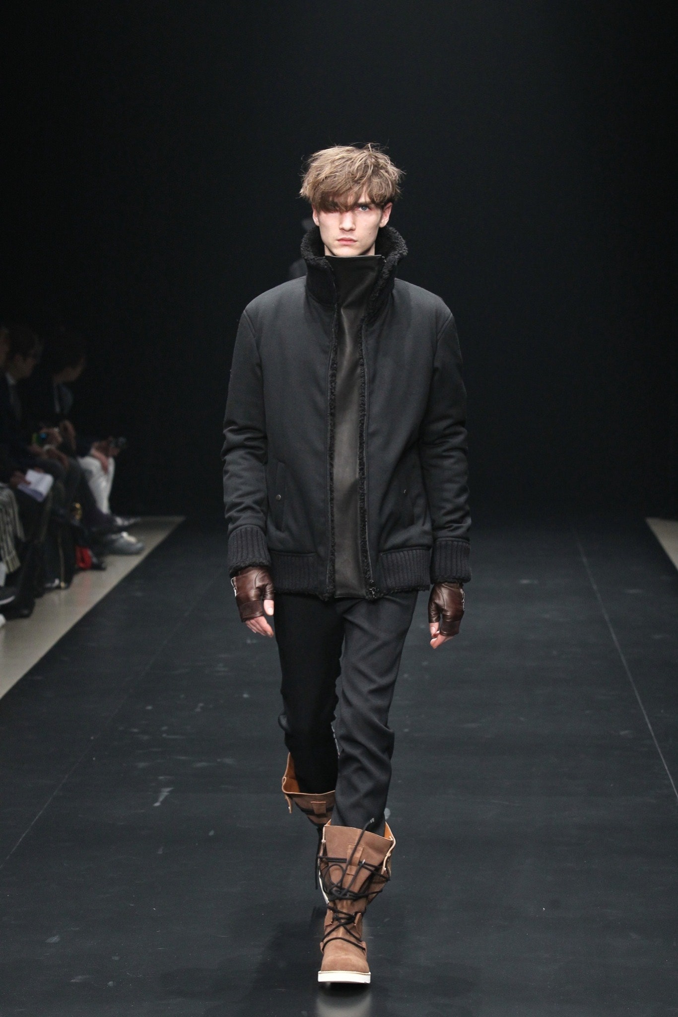 brown leather zippered boots
