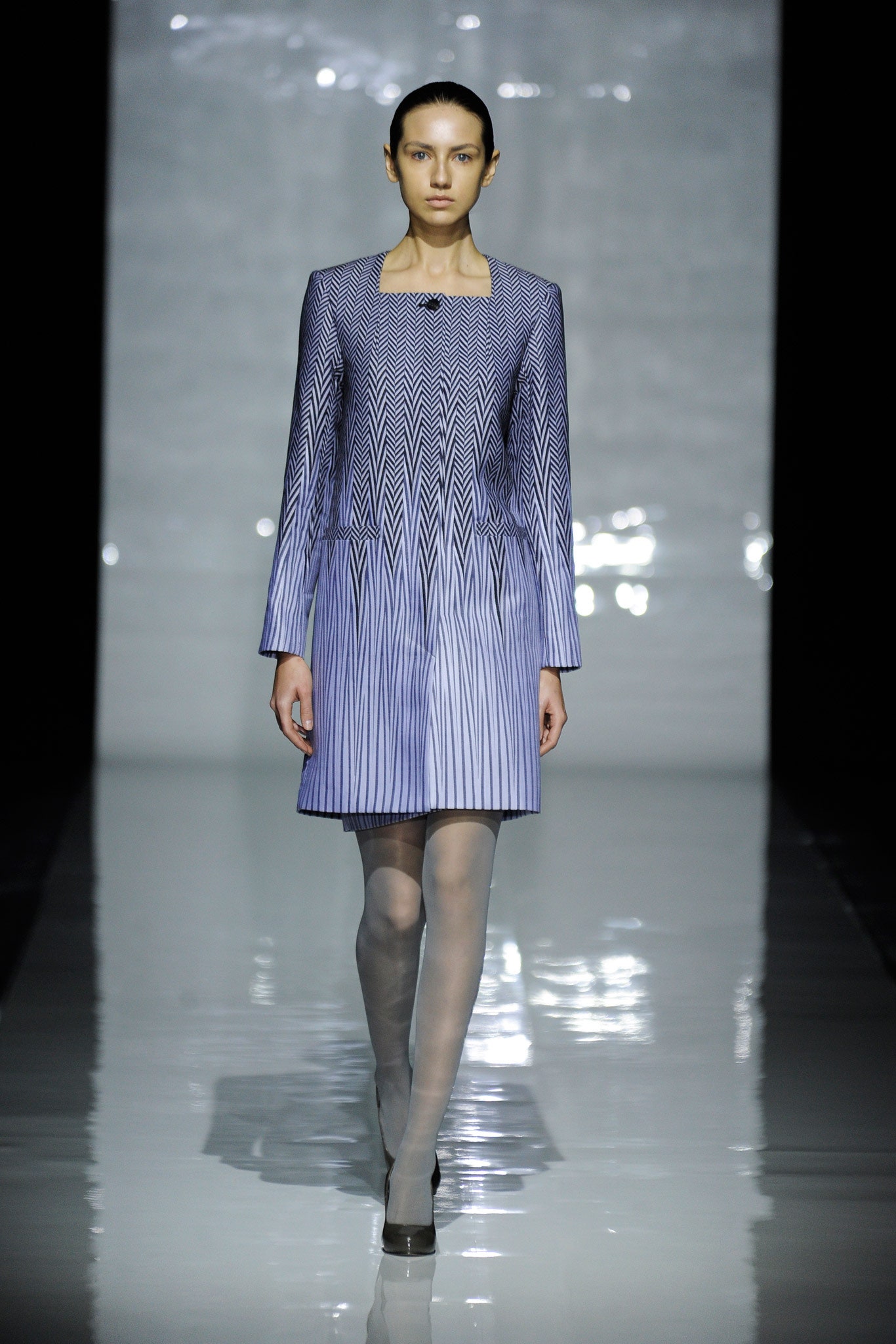 blue and white printed mini dress