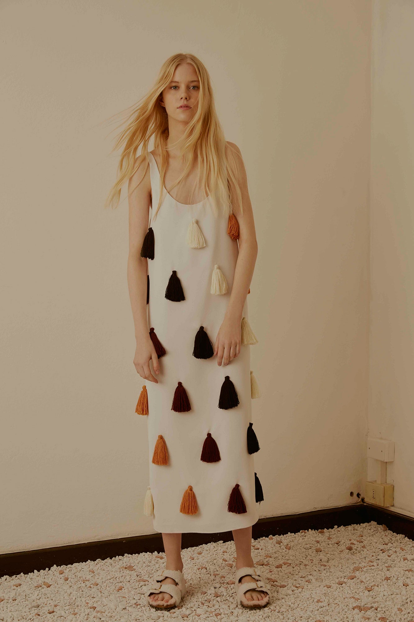 white relaxed sleeveless dress