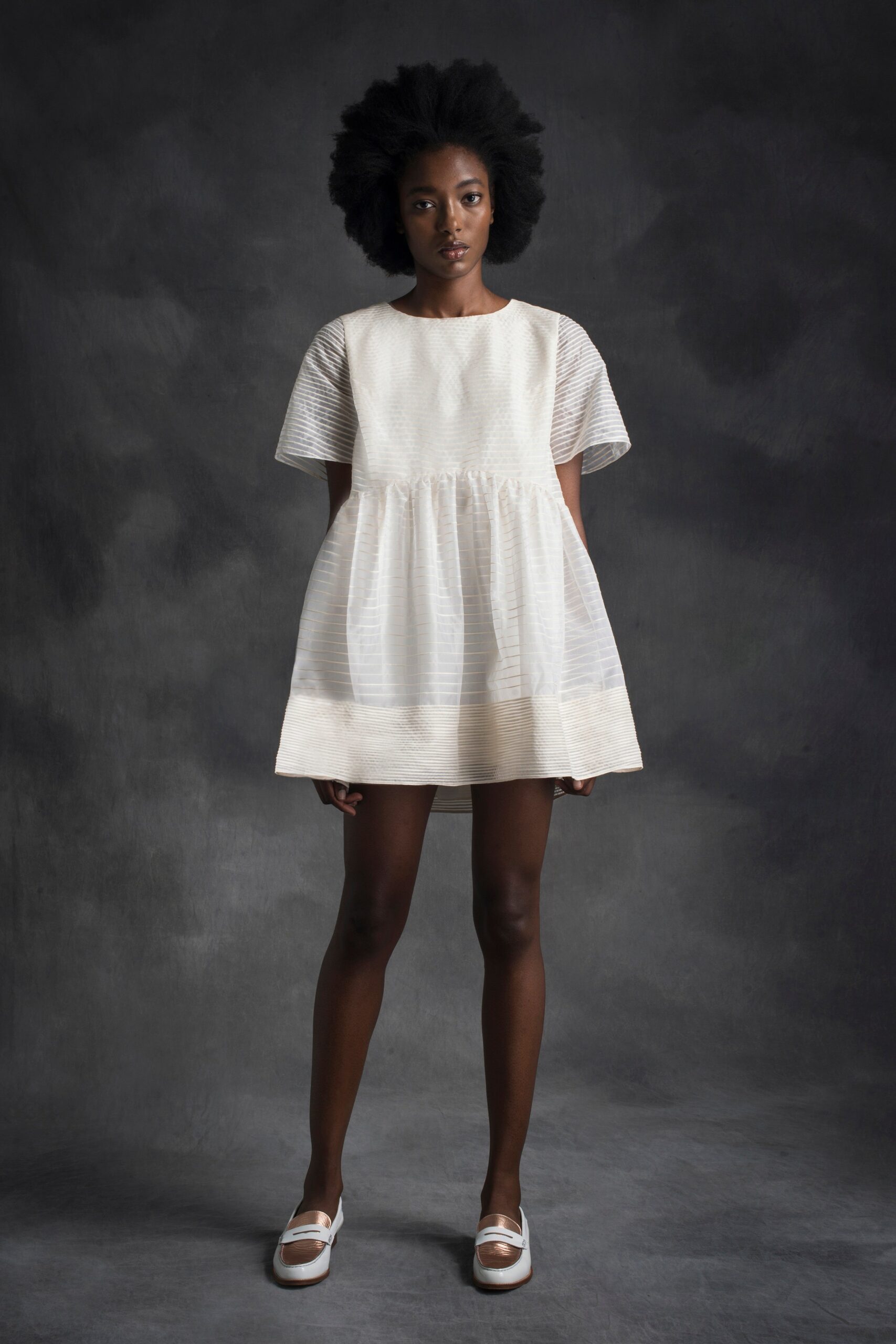 white relaxed mini dress