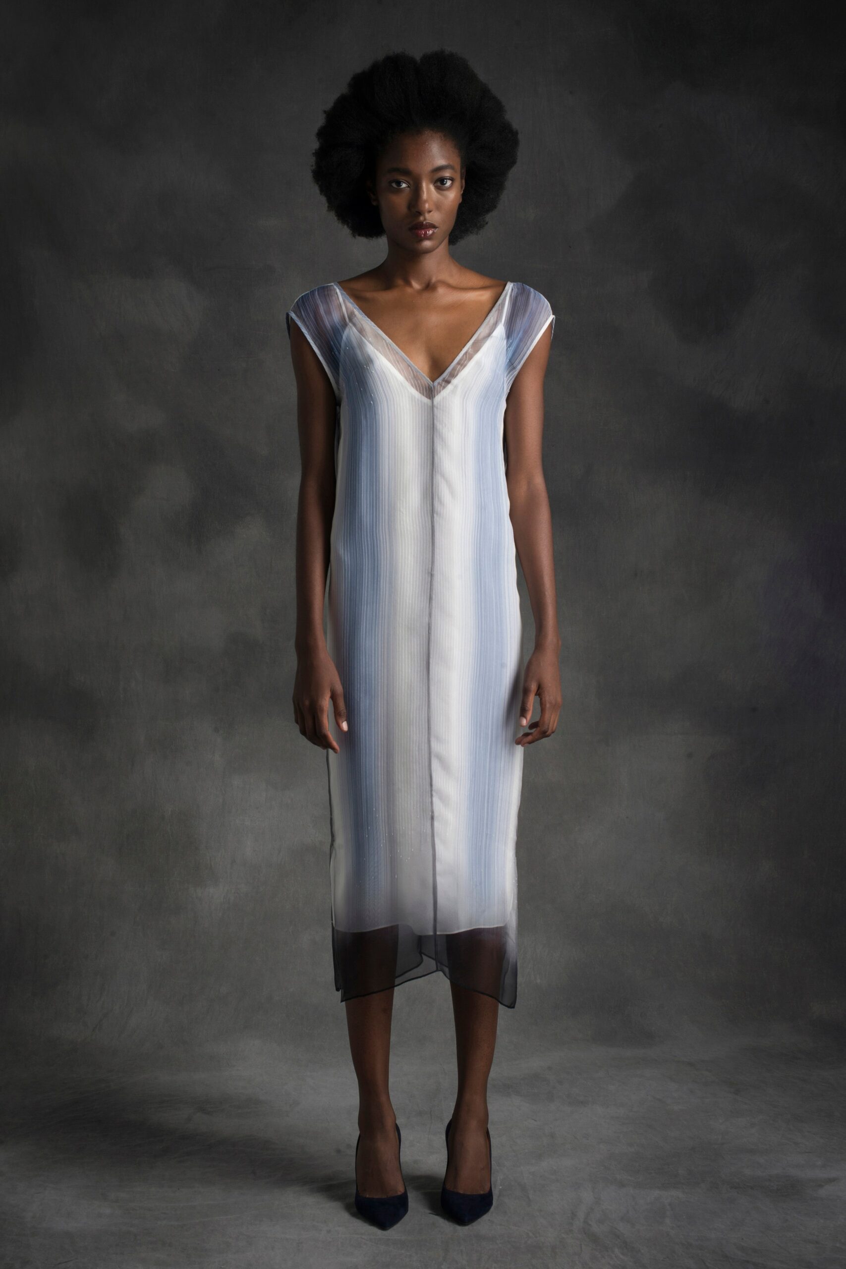 pleated silk midi dress